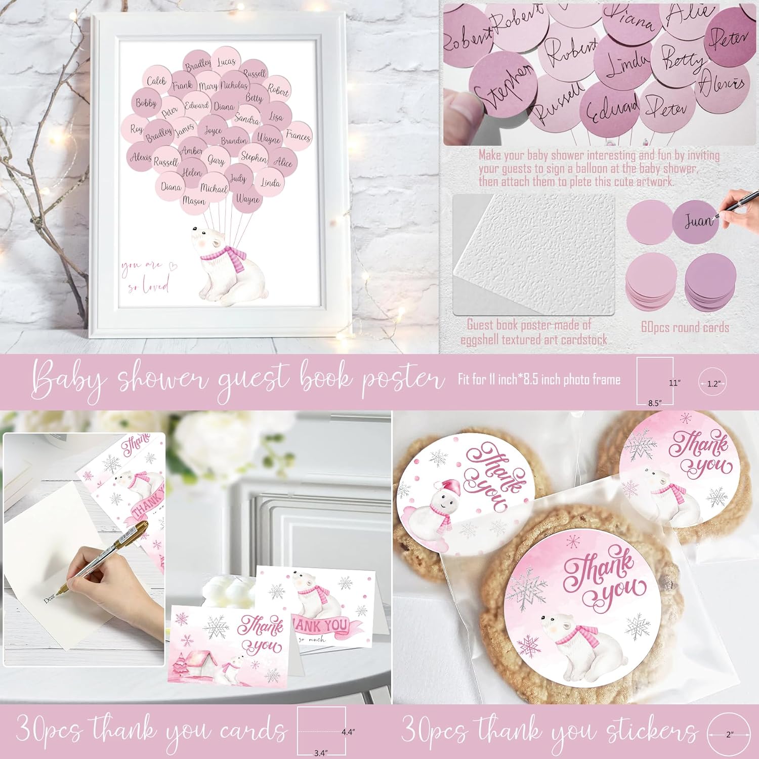 Little Snowflake Baby Shower Decorations Party Supplies, Pink A Little Snowflake is on The Way Baby Shower Decor, Baby Its Cold Outside BabyShower Decorations