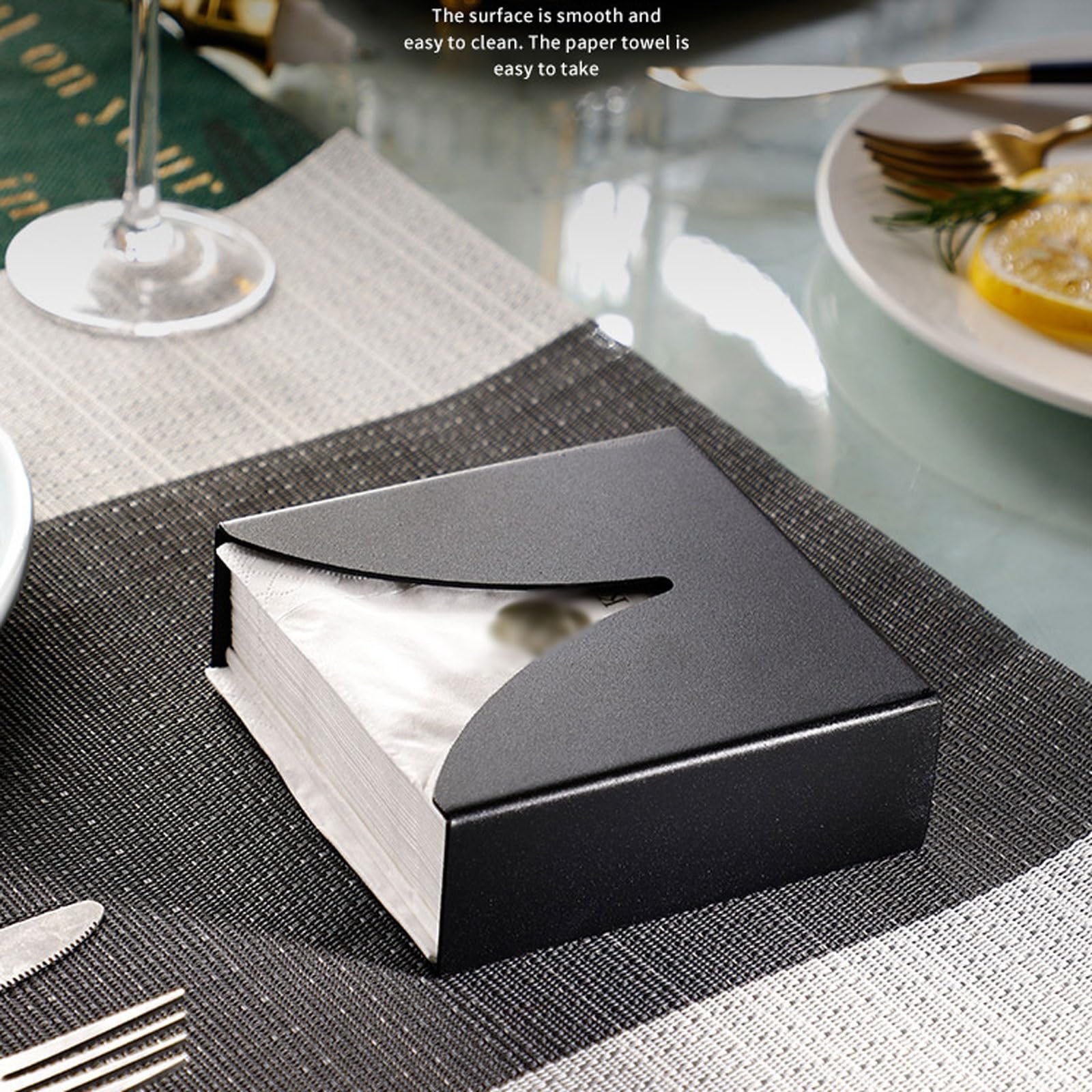 Toallero de papel de hierro negro (6 unidades) - Almacenamiento vertical cuadrado for hogar, bar, hotel - Servilletero grueso de 12 x 10 x 4 cm Servilleteros