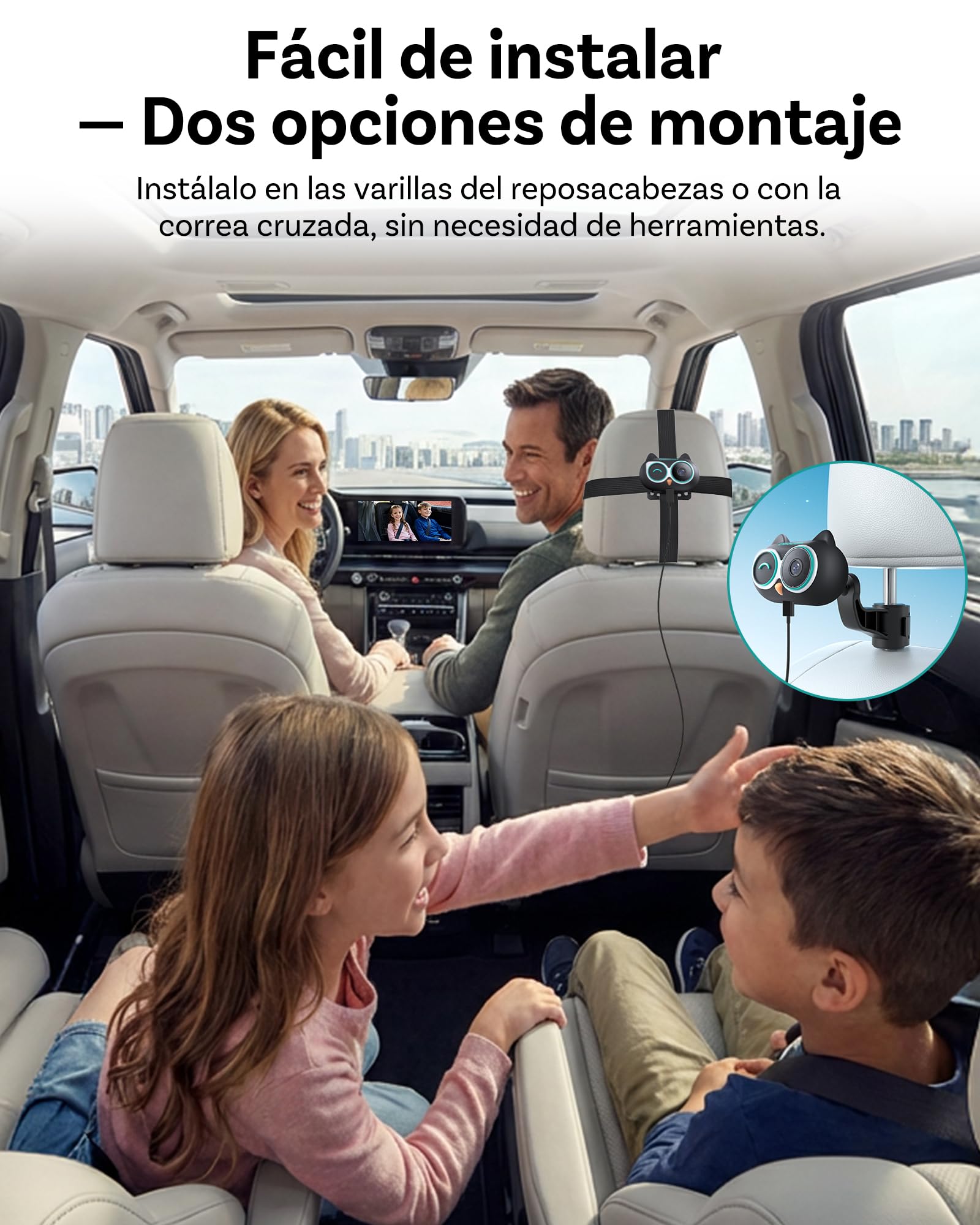 OTTOCAST Cabin Care, Adaptador CarPlay Inalámbrico con Cámara 2026, Cámara Bebé para Coche, Monitor Bebé CarPlay en Pantalla Original, Pantalla Dividida & Pip, Visión Nocturna 1080P, Plug & Play