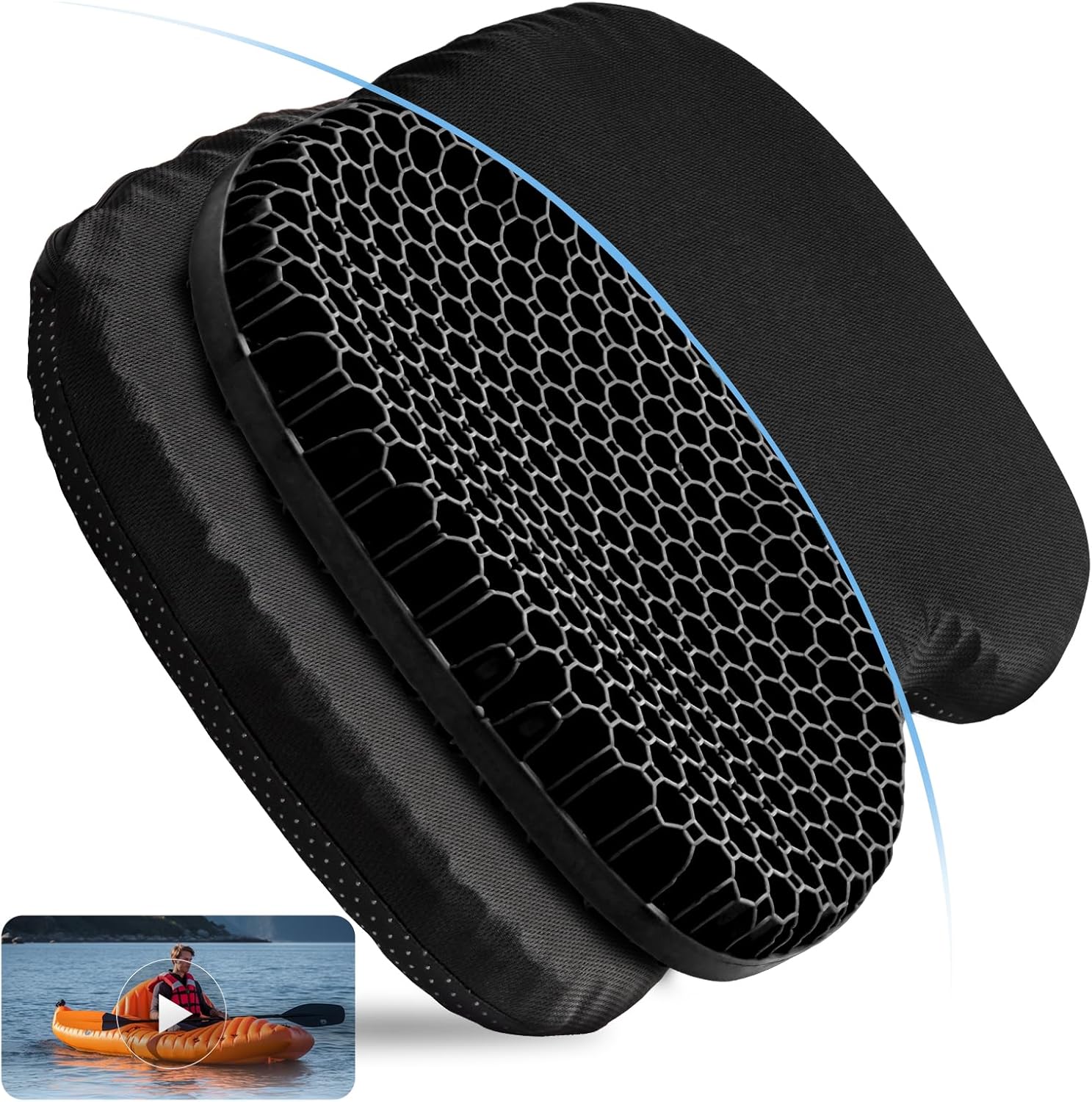 Large Kayak Seat Cushion, Anti-Slip Boat Cushion, Gel Seat Cushion, Waterproof Kayak Gel Seat Cushion, Coccyx Sciatica Pain Relief, Kayak Accessories for Fishing, Rowing Stadium Pad, Egg Seat Cushion Large Kayak Seat Cushion, Anti-Slip Boat Cushion, Gel Seat Cushion, Waterproof Kayak Gel Seat Cushion, Coccyx Sciatica Pain Relief, Kayak Accessories for Fishing, Rowing Stadium Pad, Egg Seat Cushion