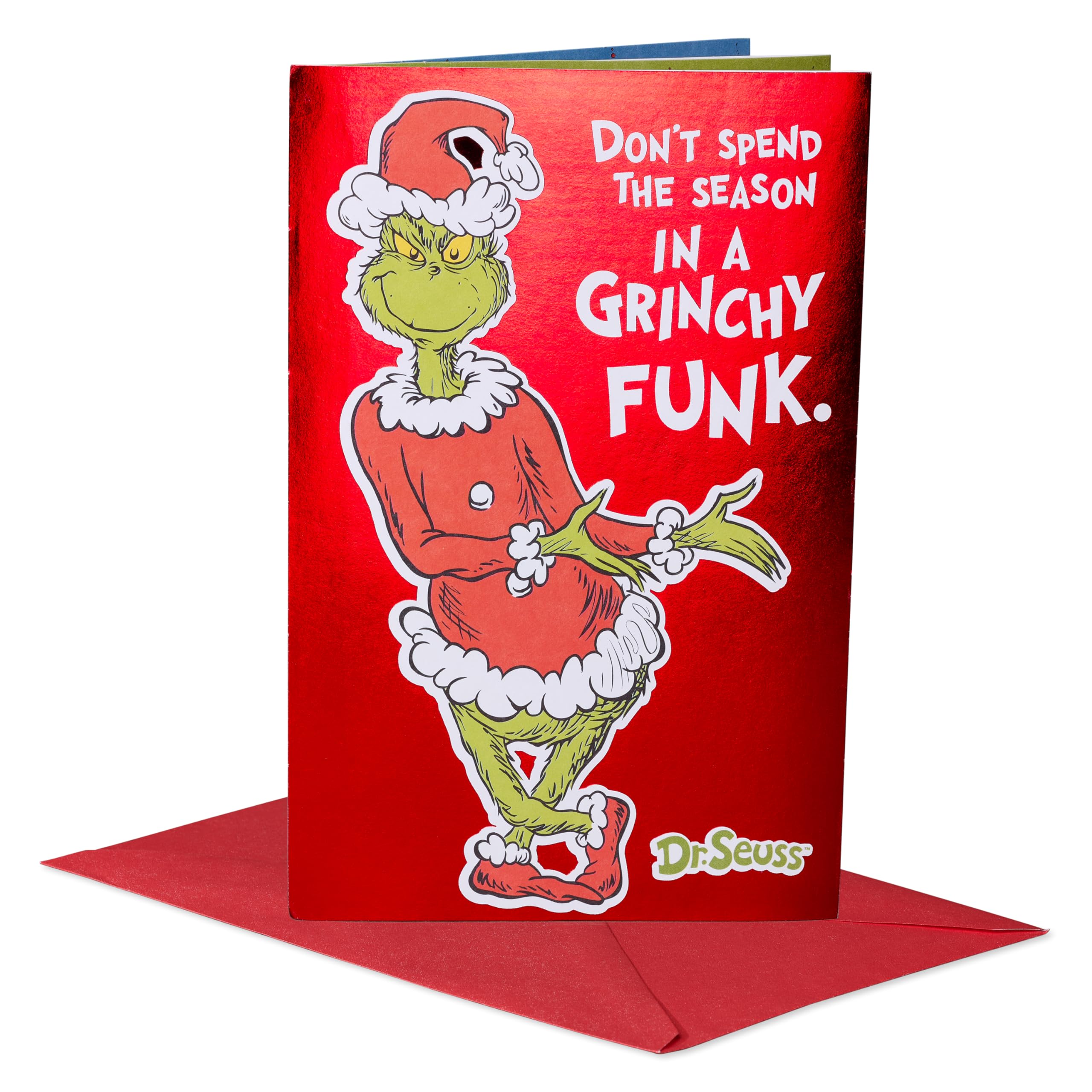 American Greetings Grinch Christmas Card for Kids (A Grinchy Funk), 5.75 in. x 8.75 in