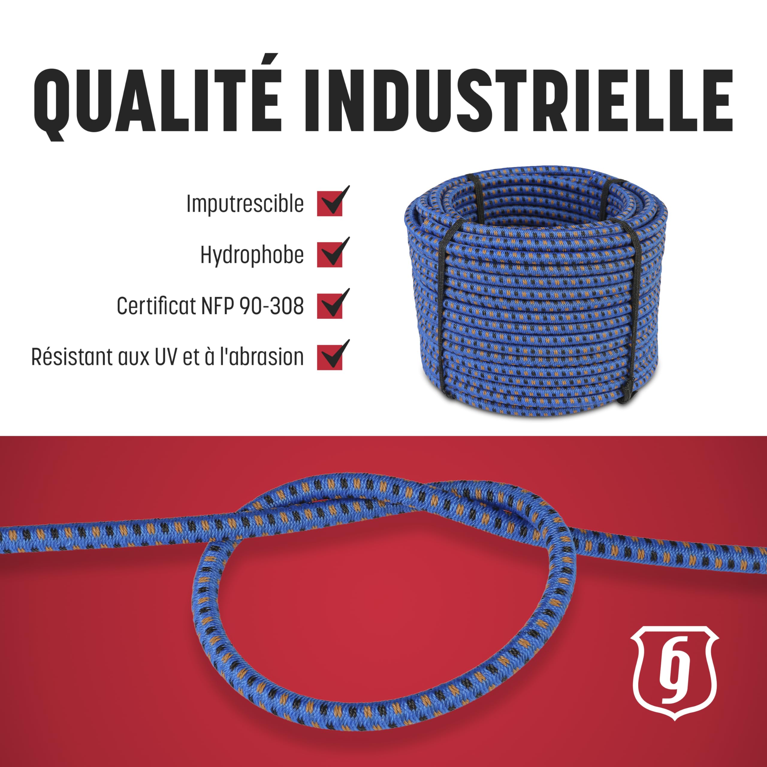 Corde Élastique MAGMA Diamètre 8 Mm - 25m Pour Bâches, Camping, Nautisme