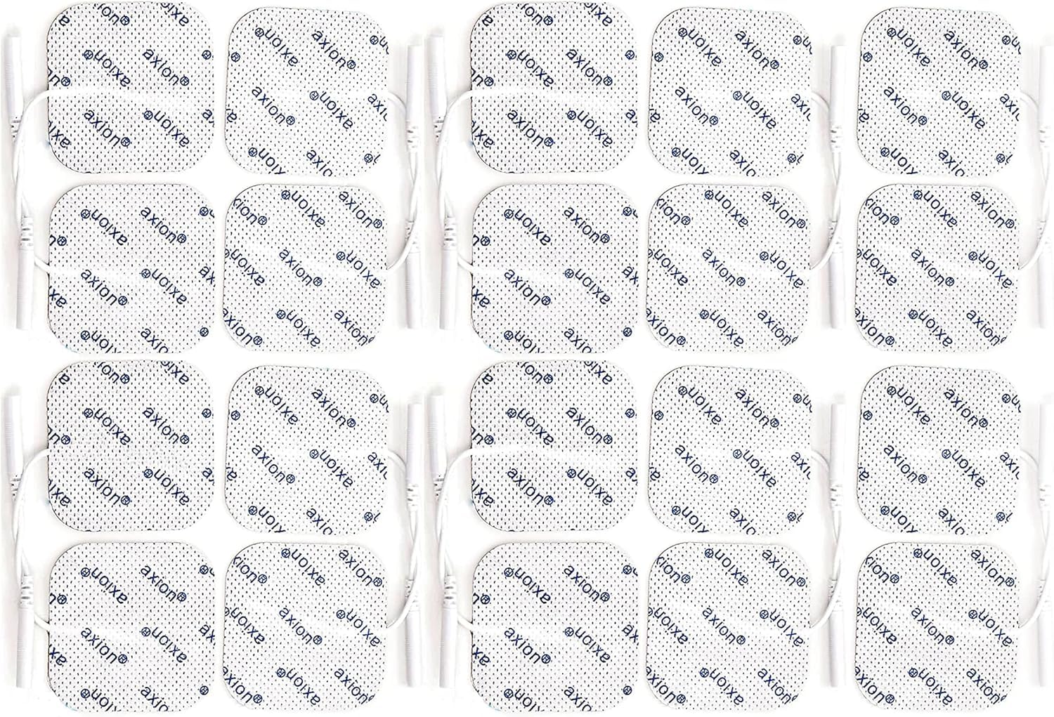 Lot de 20 électrodes carrées 5x5 cm axion | Electrostimulateur TENS EMS avec connexion filaire de 2 mm | Patchs adhésifs
