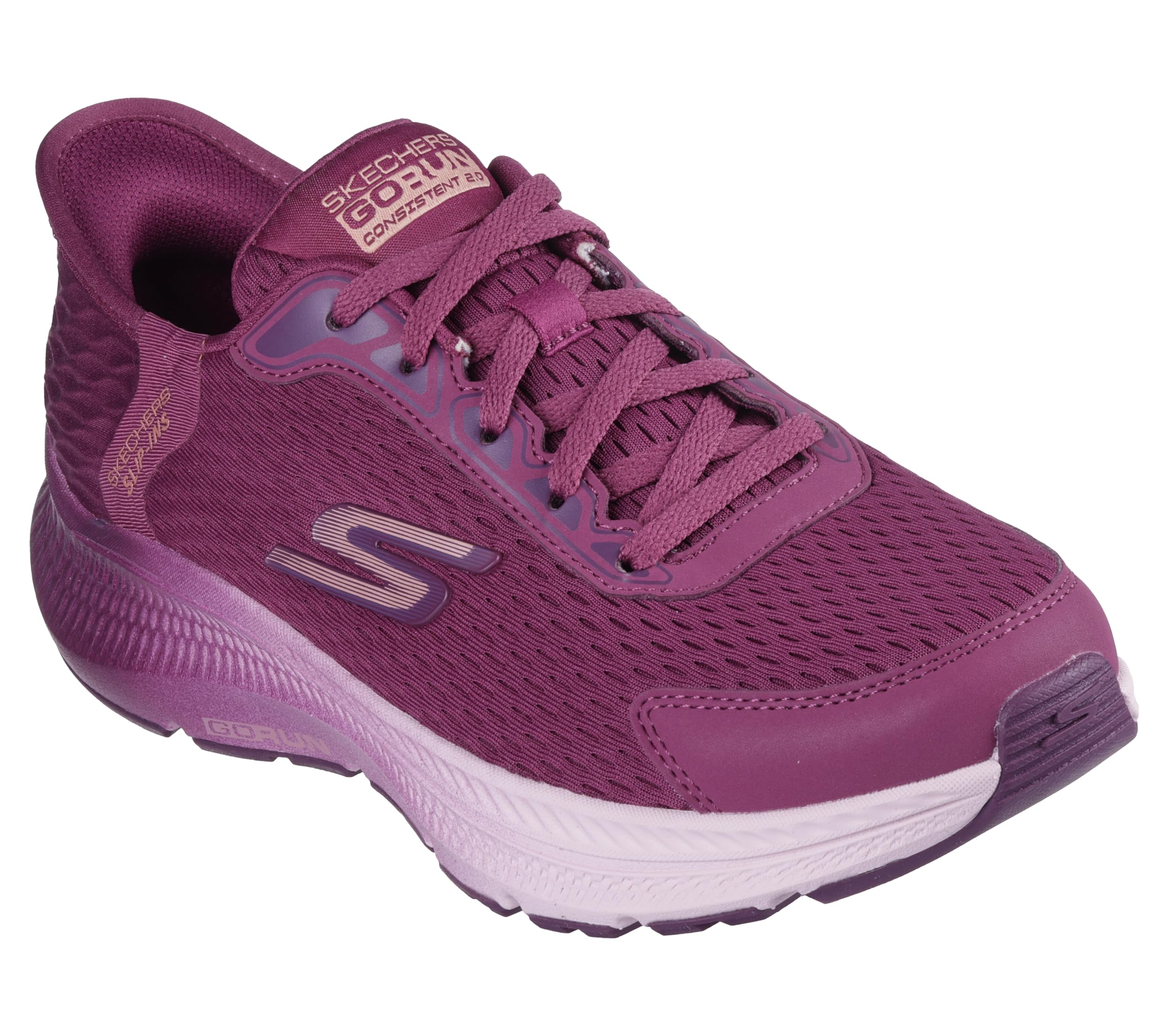 Skechers Women's Go Run Consistent 2.0 Cameroon Slip-in Trainers, Raspberry Textile/Purple Trim, 4.5 UK