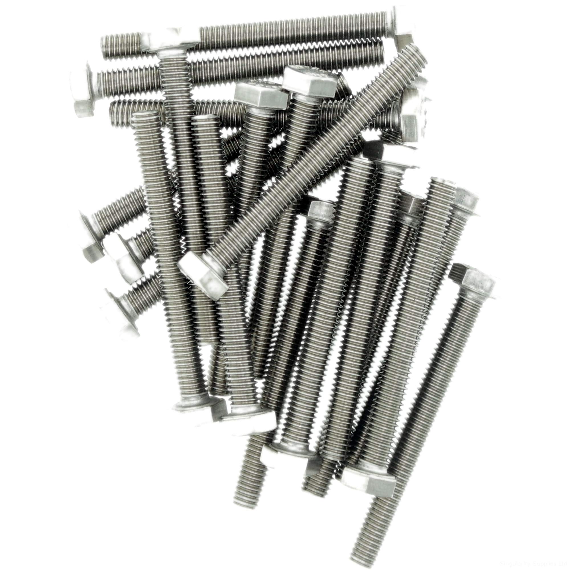 Singularity Supplies M6 (6Mm X 16Mm) Hex Bolt (Fully Threaded Setscrew) - Stainless Steel (A2) (Pack Of 20)