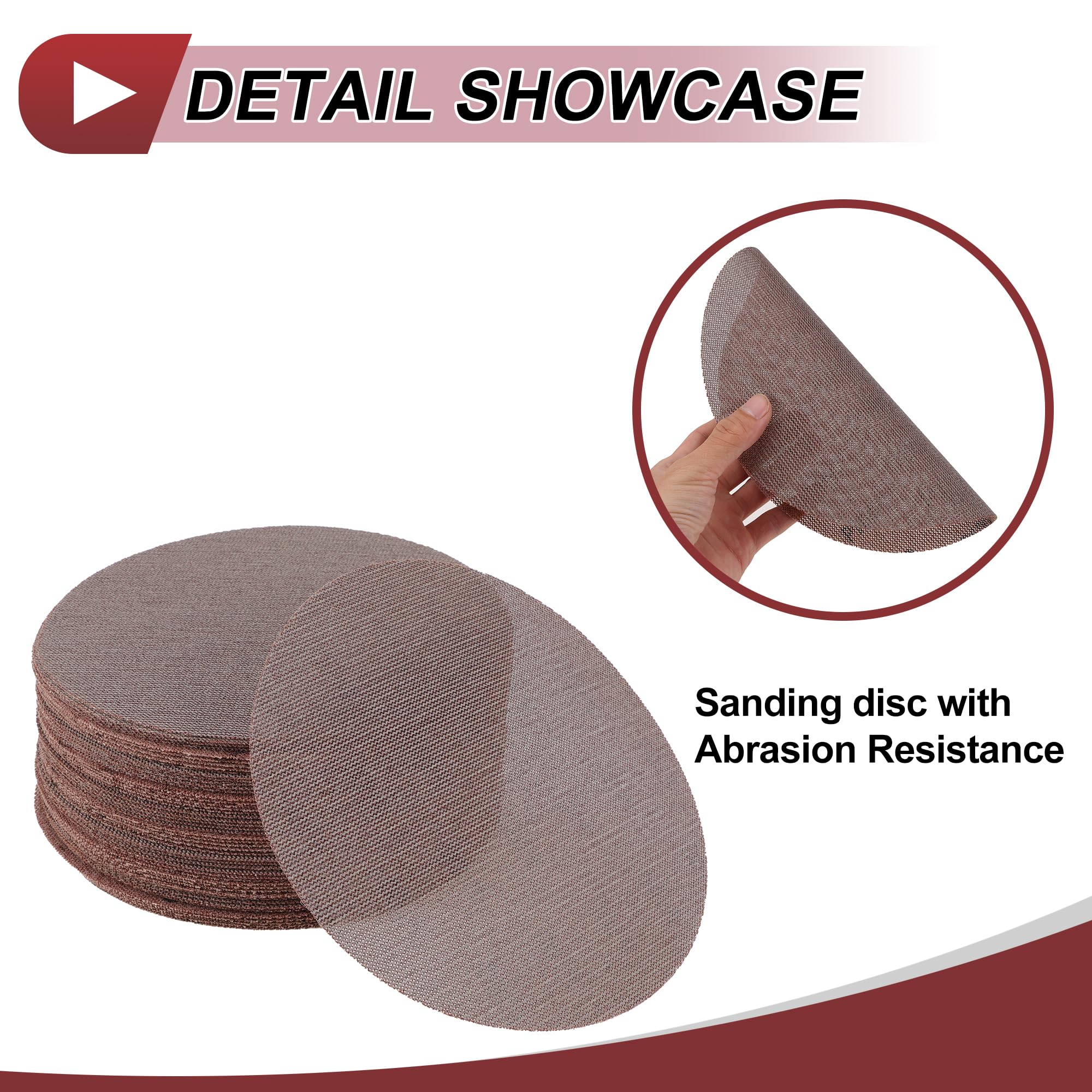 HEROFFIX 50 Pcs 9 Inch Abranet Sanding Mesh Anti-Clog Hook Loop Dust Free Net Sandpaper 100 Grit Brown Aluminum Oxide - Image 3