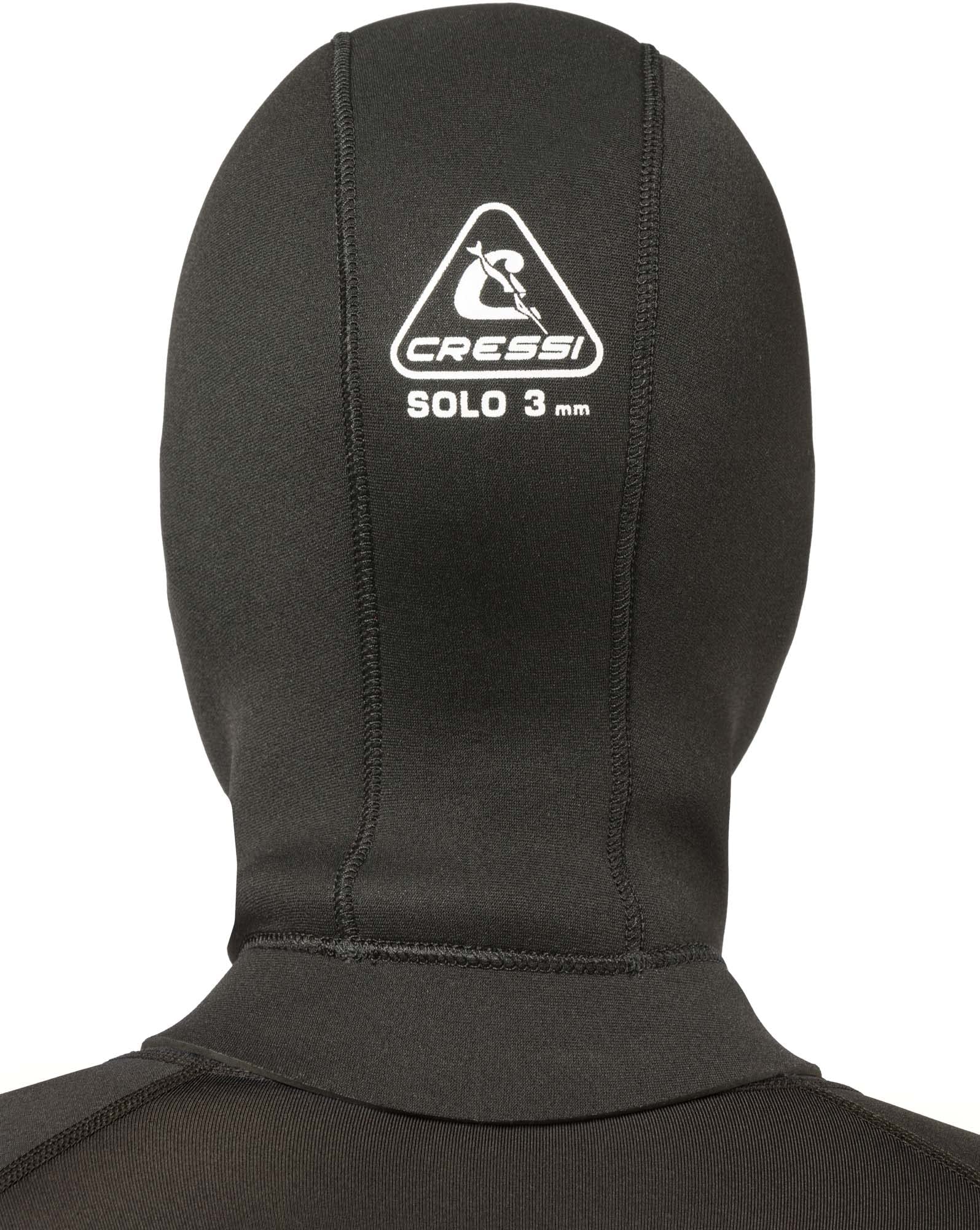 Cressi Solo 3 mm Kapuze, Schwarz