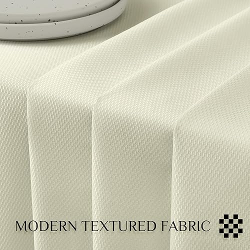 Miniatura 5 de Softalker Mantel rectangular de jacquard, manteles minimalistas con textura brillante, tela resistente al agua, antiarrugas, lavable, para cenas,