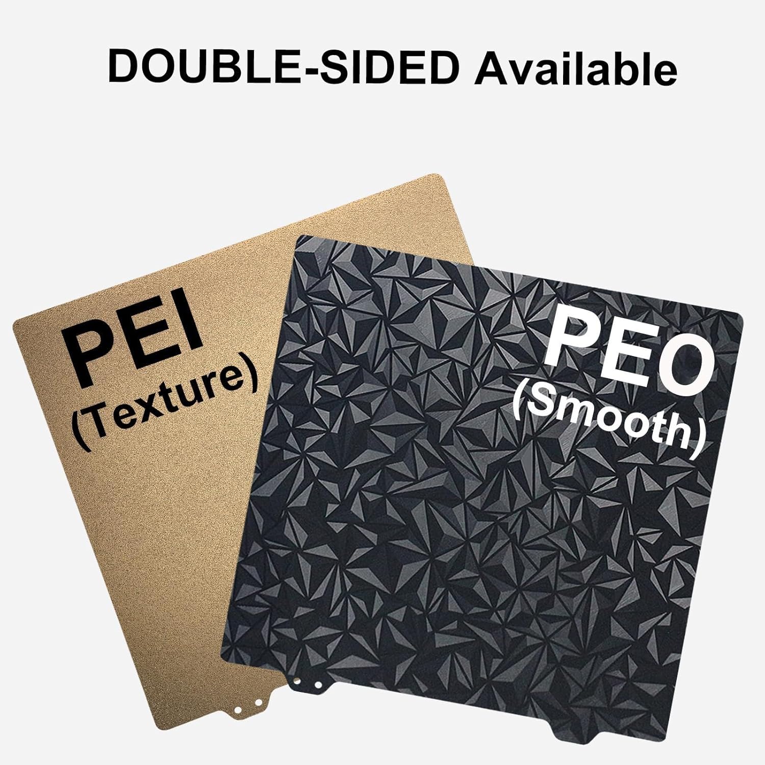 Ender 5 Plus Upgrades PEI: FYSETC 3D Smooth PEO+Textured PEI Spring Steel Sheet Only 377x370mm/14.84x14.56inch No Magetic Sticker Flexible Heated Bed Build Plate for 3D Print Filament PLA PETG ABS