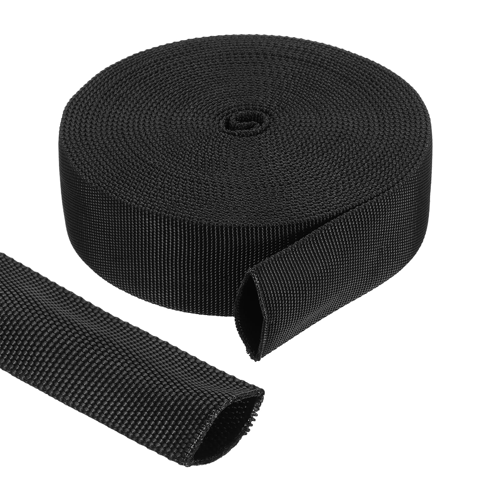 sourcing map Nylon Protective Hose Sleeve 0.9" ID 26FT Cable Cover Sheath Protection Hydraulic Hose Wrap for Welding Cord Tig Torch Hydraulic, Black