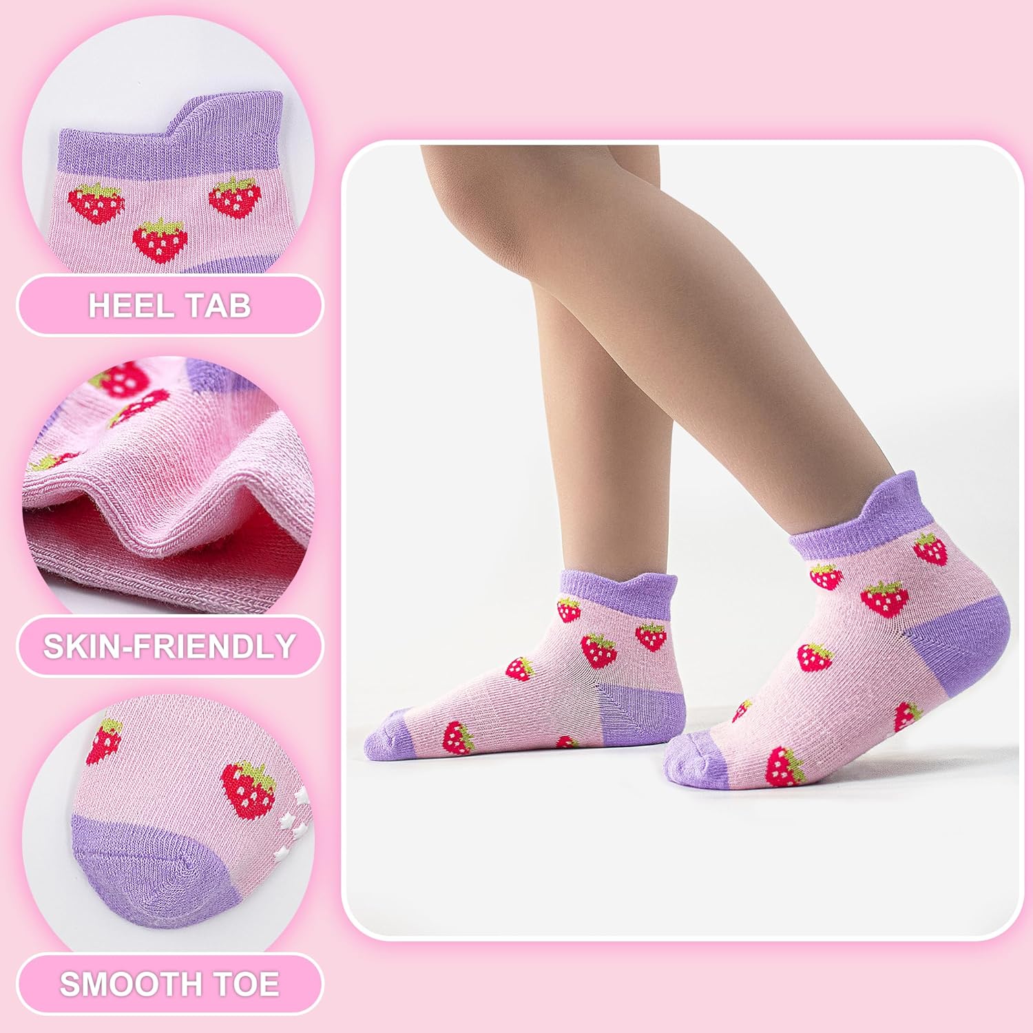 ELUTONG Toddler Socks with Grips Anti Slip Ankle Socks 12 Pairs for 1-7 Years Boys Girls Kids Infant Baby - Image 6