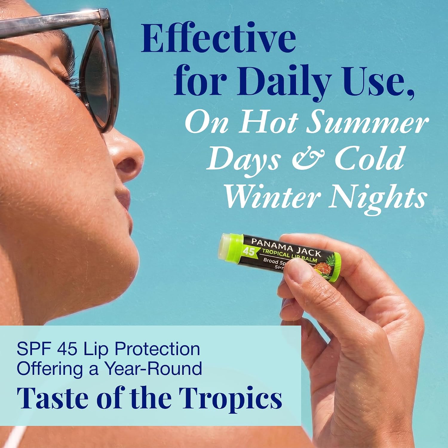 Panama Jack Sunscreen Lip Balm - SPF 45, Broad Spectrum UVA-UVB Sunscreen Protection, Prevents & Soothes Dry, Chapped Lips, Tropical, 2-pack image 5
