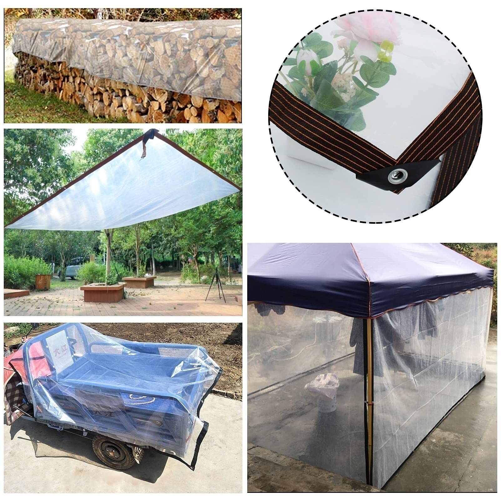 Láminas de plástico de polietileno para jardín, material de bricolaje, cubierta transparente impermeable, lona, escarcha e insectos, protección de aves para plantas, grosor 0,12 mm ( Size : 3×4m )
