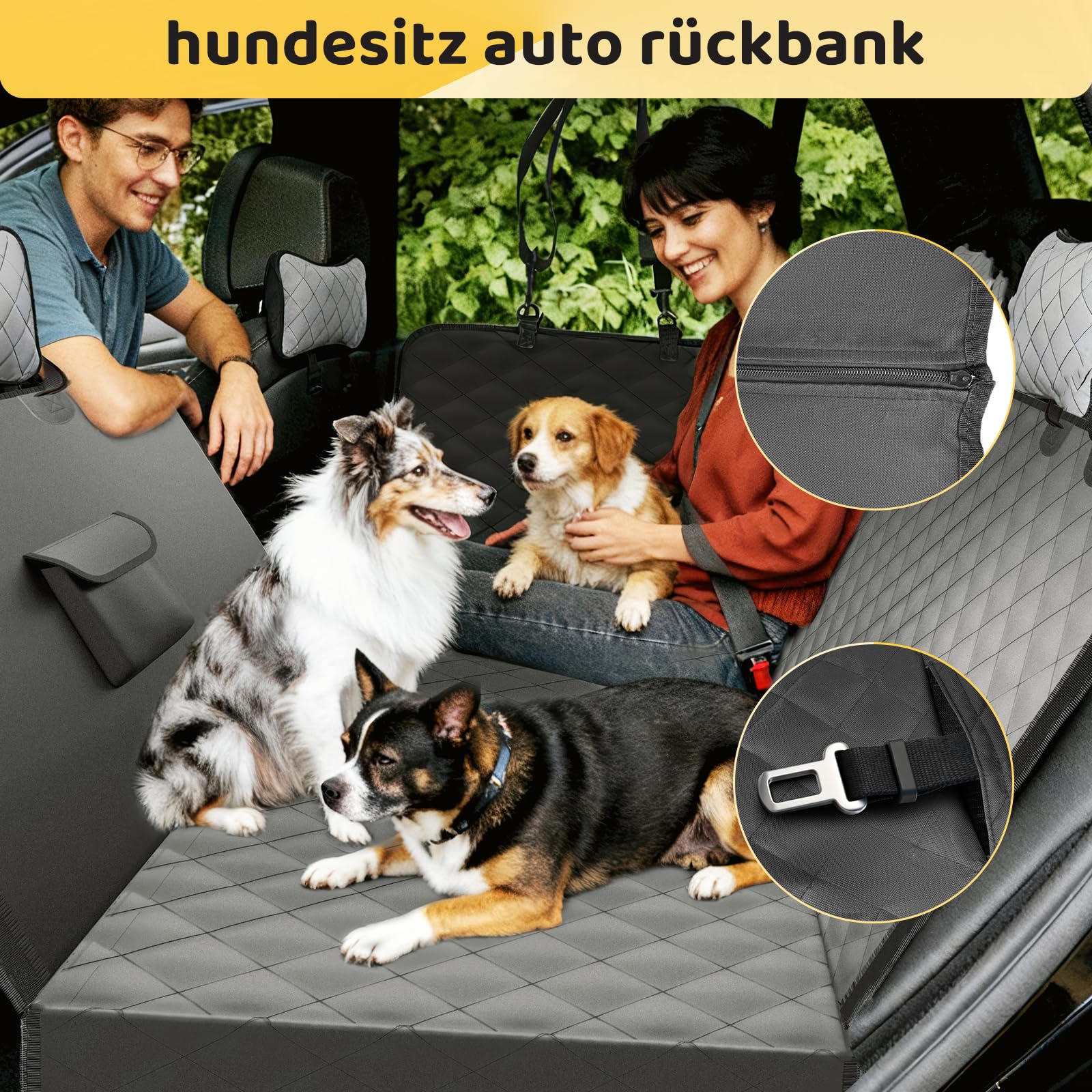 Hundedecke Auto Rückbank Kofferraum für SUV LKW, Universal Hundedecke Wasserdicht & Kratzfest, Hundematte Autoschondecke mit Seitenschutz