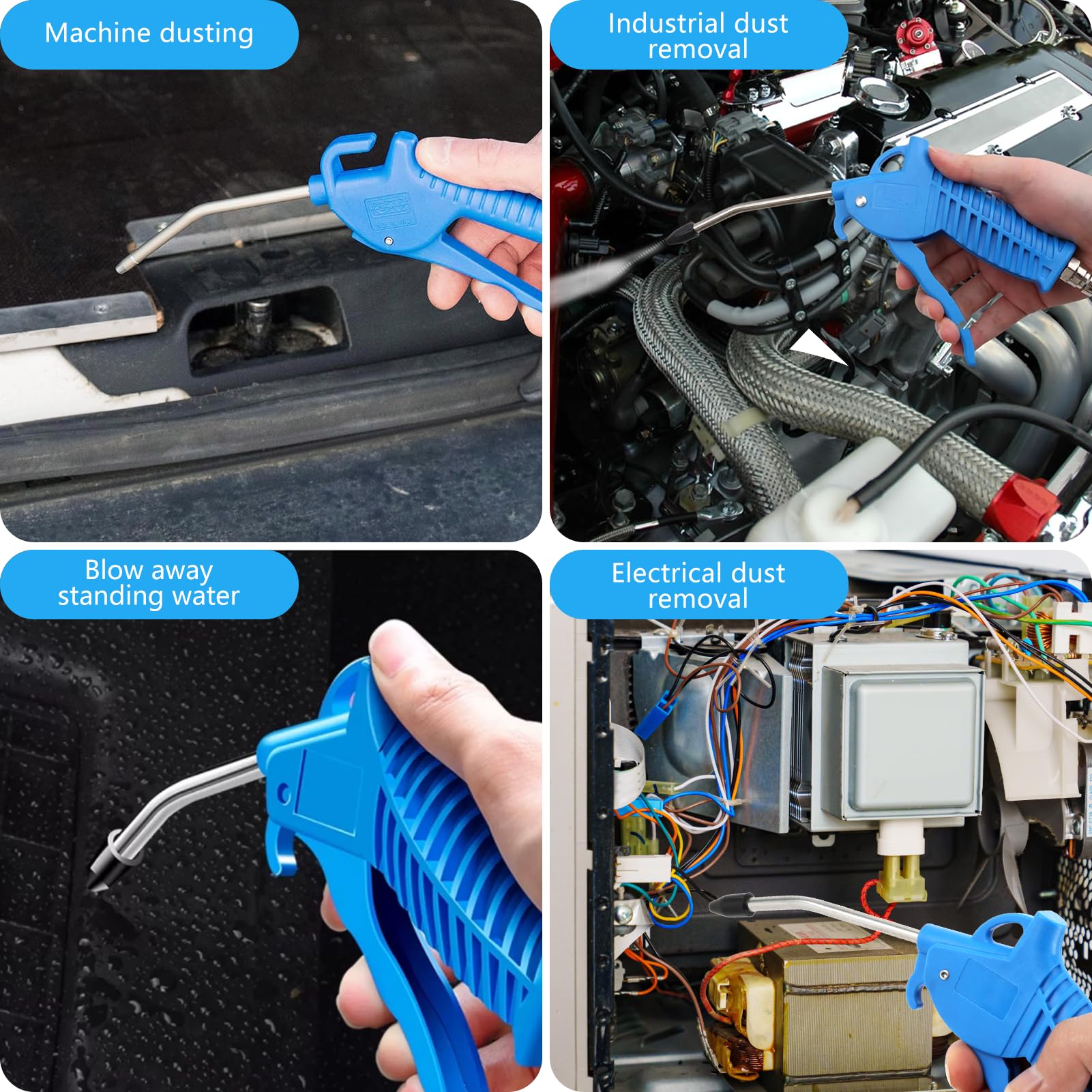 Pistolet Souffleur Pistolet Soufflant Air Comprimé - Buse 16,3cm - Tuyau  0,8cm - Pour Compresseur - Nettoyage Voiture/atelier Pistolet Compresseur, image size:1601x1601