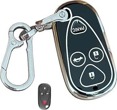 Keyless Entry Remote for Acura Key Fob Cover Protective Gloves Fits for Acura CL RL TL TSX RSX Smart Key Black-Silver