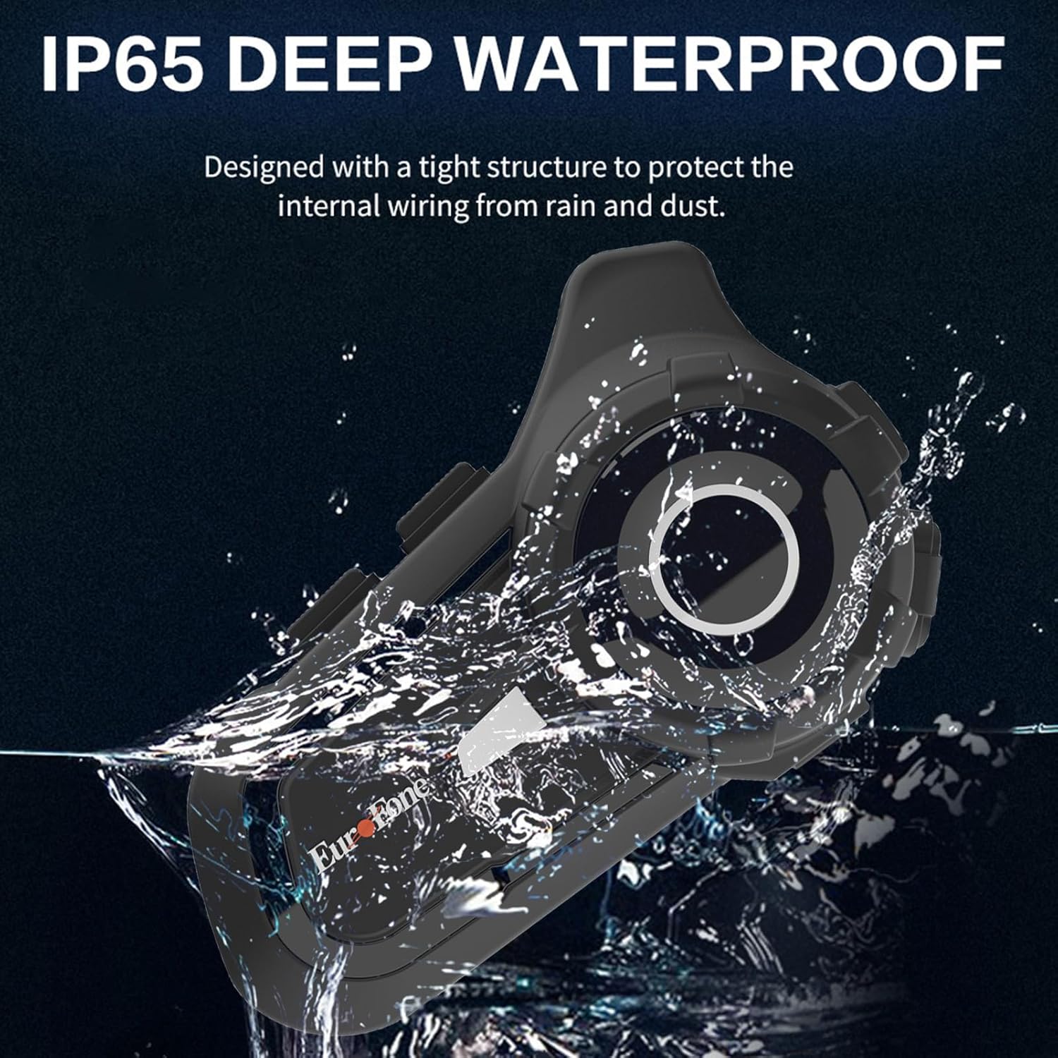 EuroFone S2 Motorcycle Bluetooth Headset 5.1-1 Pack Waterproof Helmet Headsets with Dual Mics for Rider Intercom | Sunscreen Dustproof BT Speakers for Motorcycle Accessories（1PCS