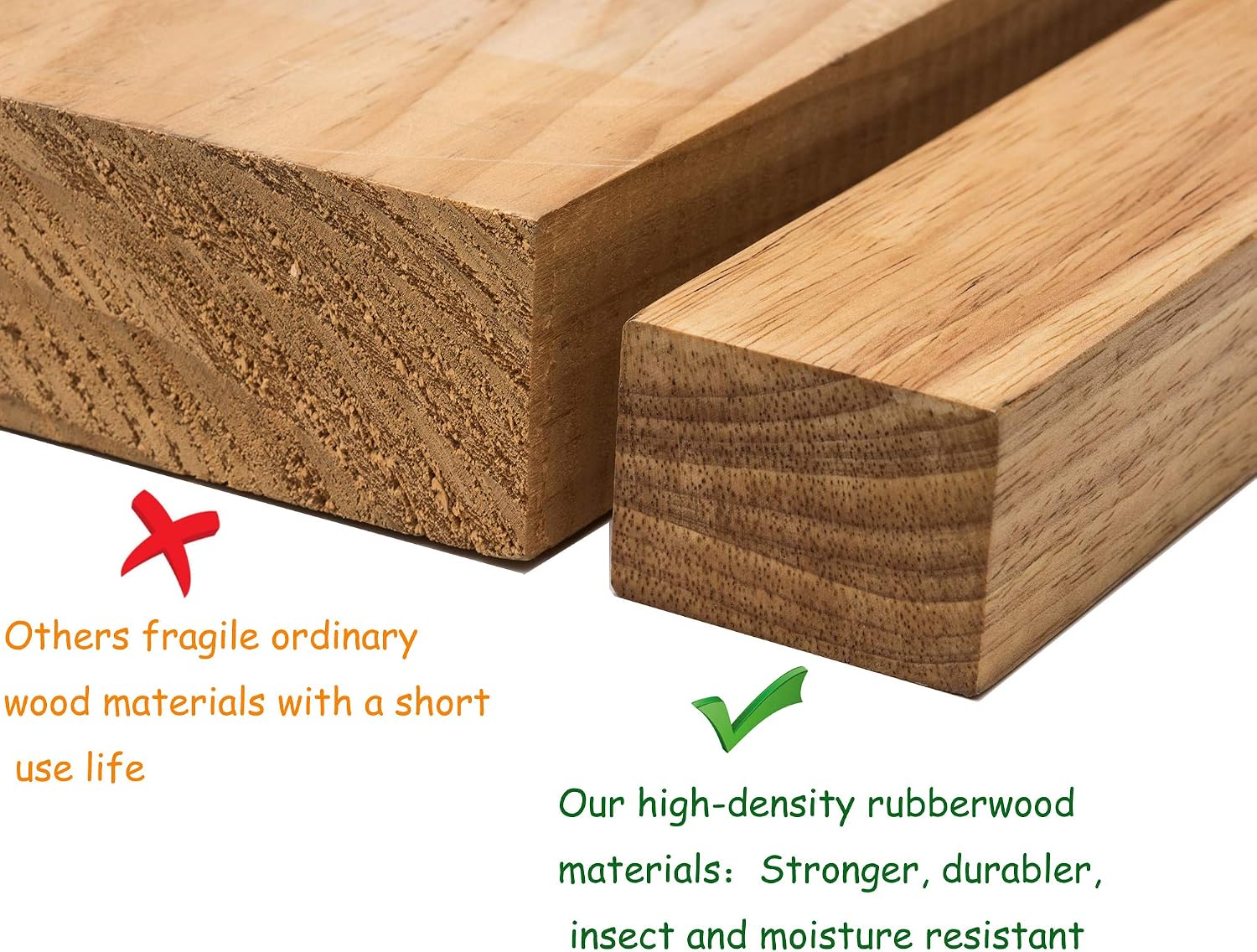 Neasyth Rubber Wood Coat Rack Entryway Standing Hall Tree Tetrapod Base for Hat Jacket Scarf Hanger Rack in Living Room Bedroom (Natural Wood)