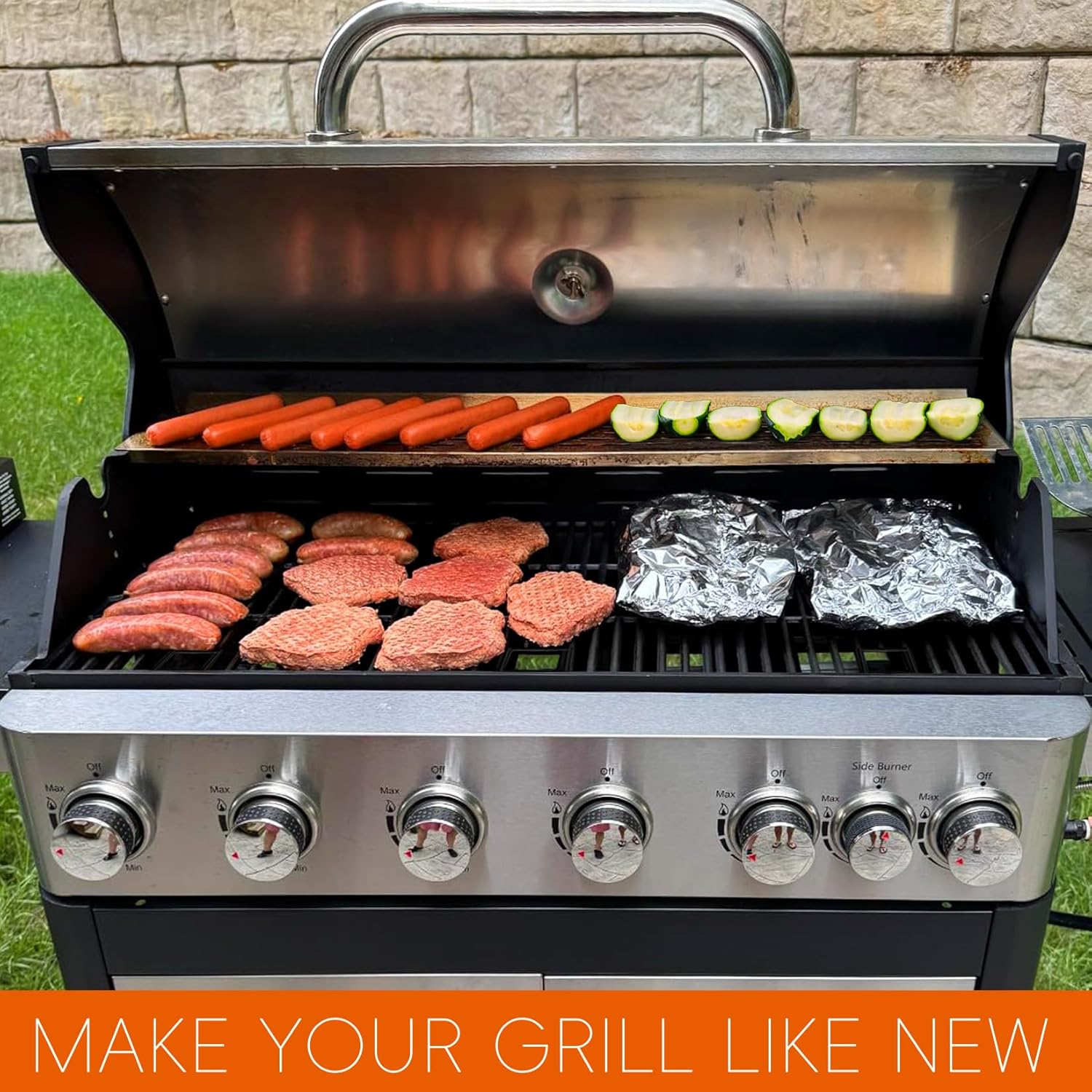 GGC 19 1/4" Grill Grates for Brinkman 810-8500-S 810-8501-S 810-8502-S, Cast Iron Grill Replacement Parts for Charmglow 720-0234, Jenn-Air 720-0337 720-0062 720-0062-lp, Nexgrill 720-0003