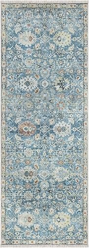 Miniatura 2 de Bloom Rugs Caria - Alfombra de pasillo lavable antideslizante de 5.9 ft, color azulbeige, para entrada, pasillo, baño y cocina, tamaño exacto 2 pies