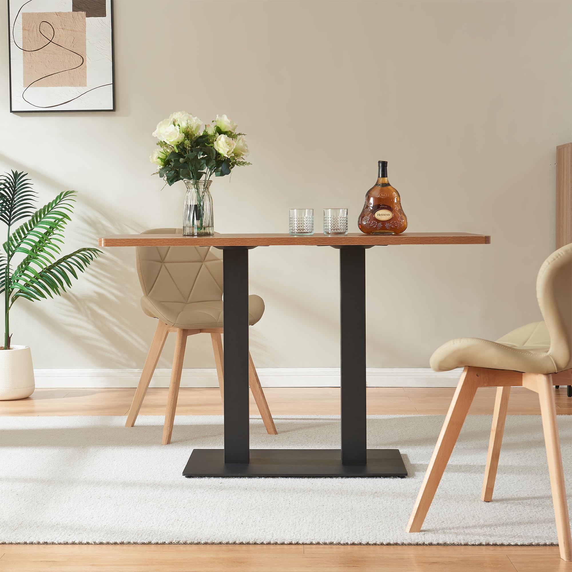 [en.casa] Armazón de Mesa con 2 Pies Pata para Mesa de Comedor Vadejord DIY Patas para Muebles Escritorio Salón Cocina con Tornillos de Fijación Ajustables Acero 70x40x73cm - Negro