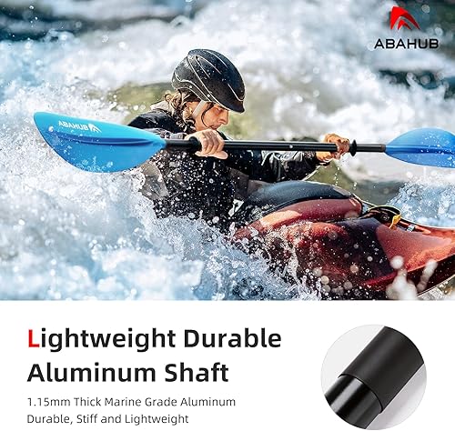 Miniatura 2 de Abahub Remo de kayak de 90.5 pulgadas para canotaje, canoa con correa de remo gratis, eje de aleación de aluminio, cuchillas de plástico
