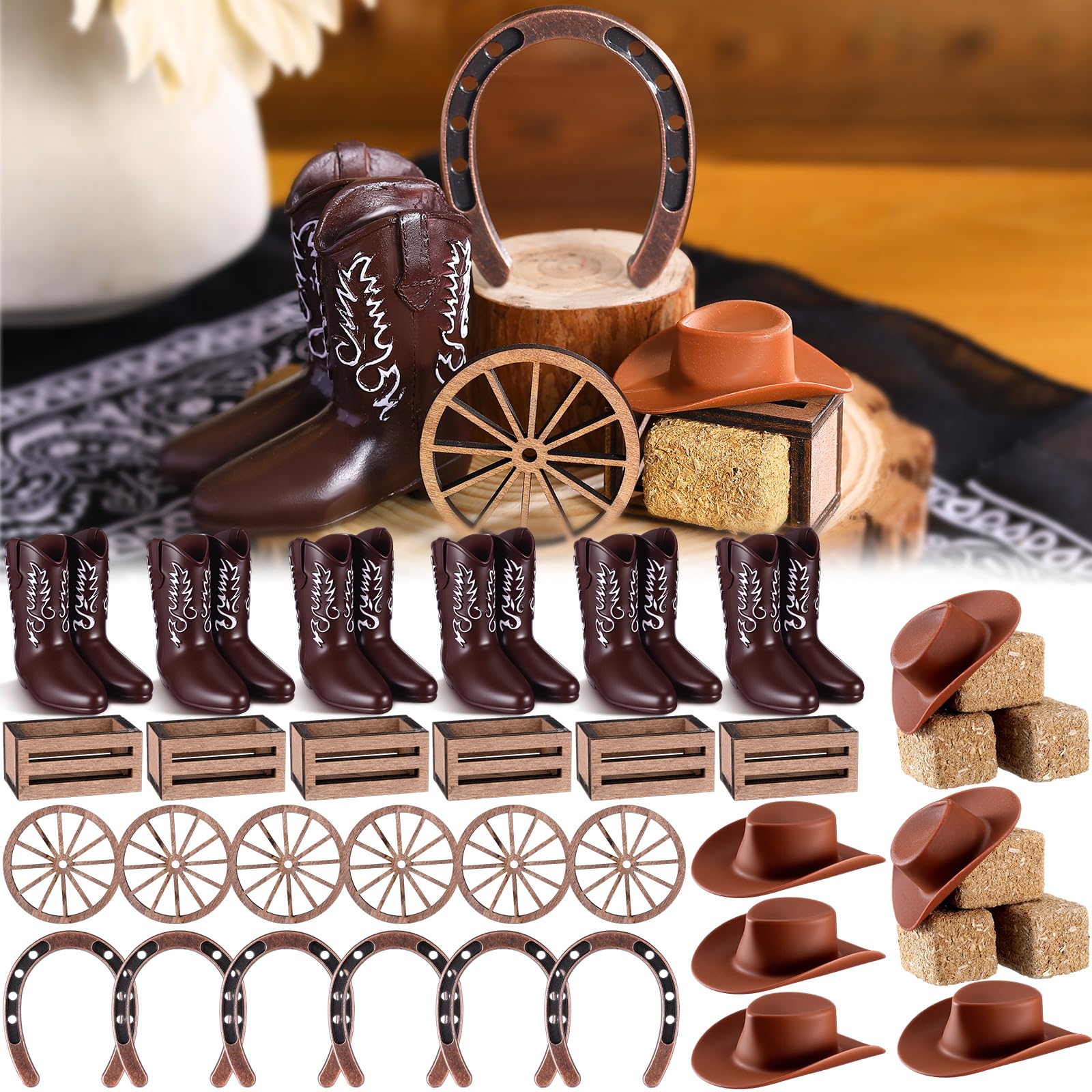 Amazon.com: Janinka 36 Pcs Western Cowboy Centerpieces for Table
