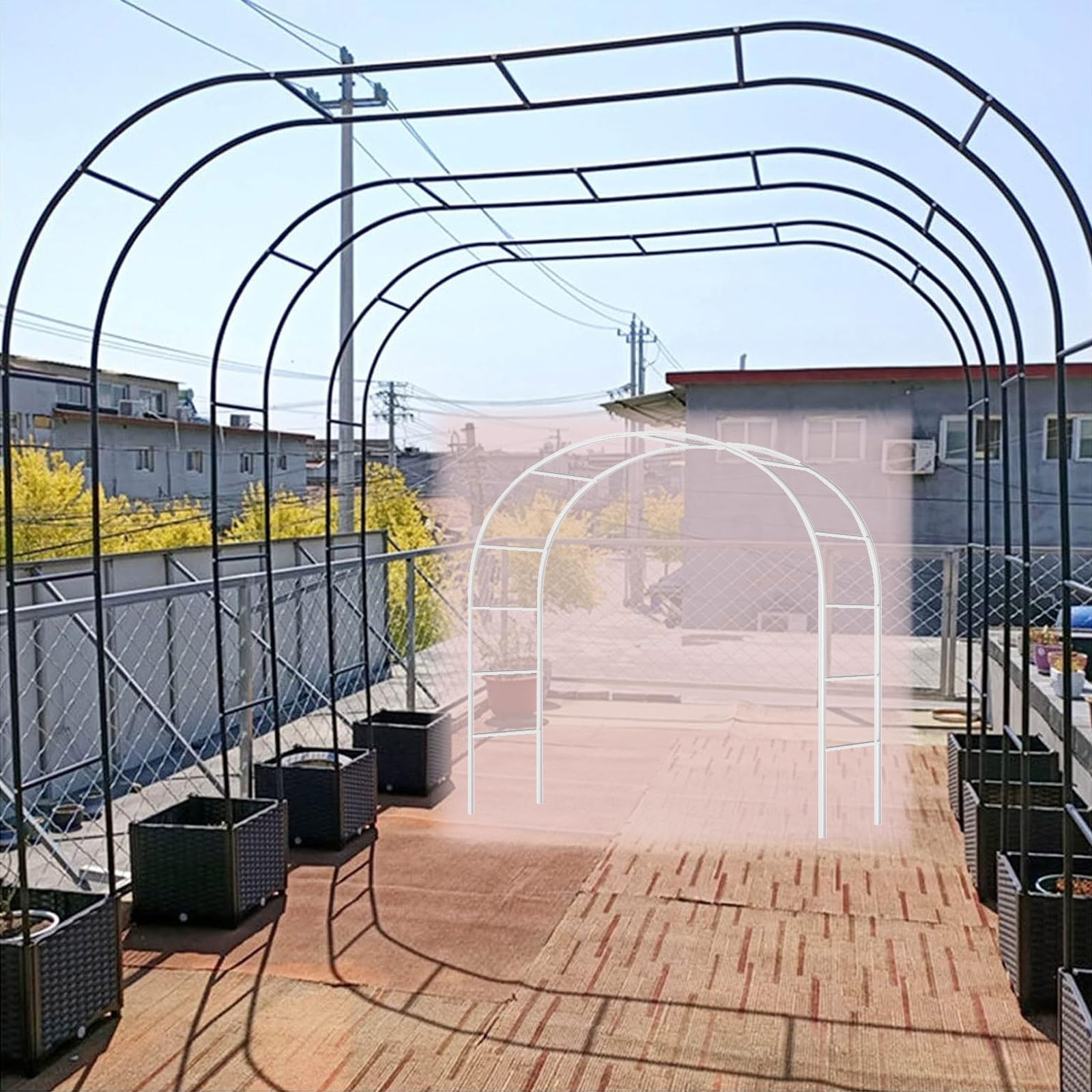 Arcos para Plantas Trepadoras Y Rosas, ArcoDe Jardín, Decoración De ArcoDe Entrada, ArcoDe Boda Fiesta Pérgola Cenador Fácil De Montar, para Flores De Patio Trasero De Césped Al Aire Libre