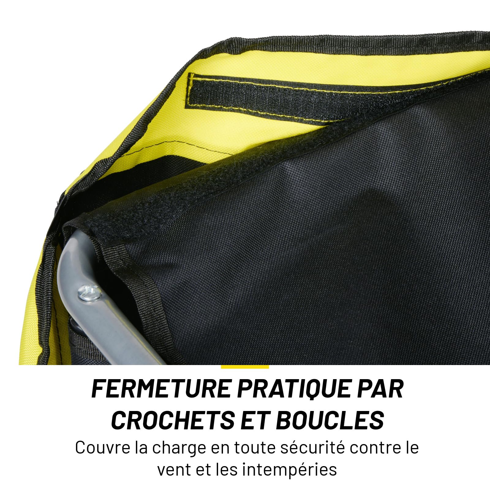 Dunlop Remorque Vélo Pliable – Charette Vélo Cargo pour Bagages – Remorque pour Vélo avec Réflecteurs et Housse de Pluie Réglable – Chariot Vélo – Remorque Vélo Pliable – Jaune