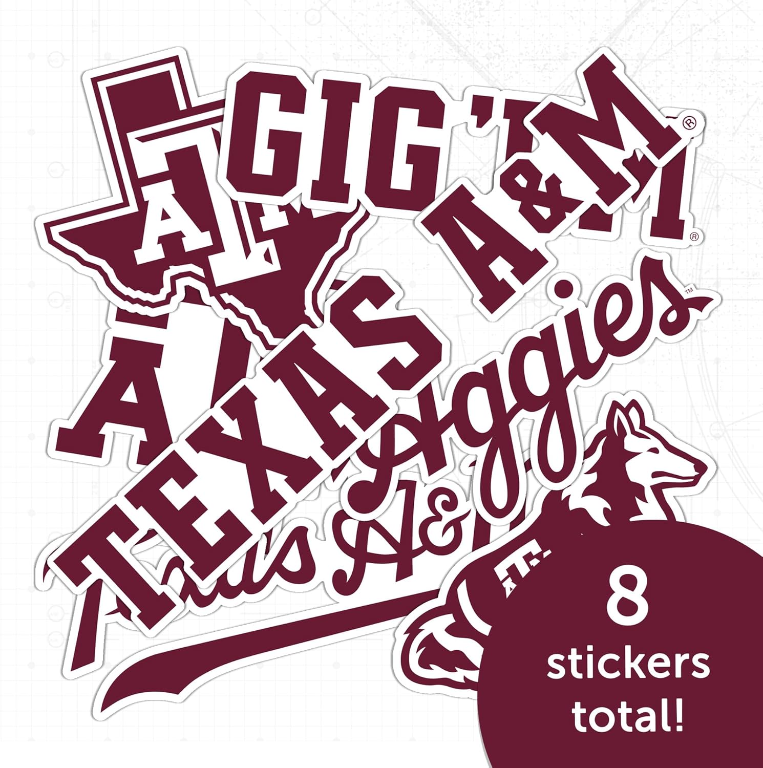 Desert Cactus Texas A&M University Sticker Aggies TAMU Sticker Vinyl Decals Laptop Water Bottle Car Sheet T2 (Type 2-2) - Image 5