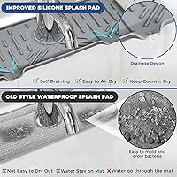 Vista 8 de BFONS Bandeja de secado con mango de grifo de silicona, soporte para esponja de jabón, accesorios para cocina, encimera, baño, fregadero de cocina