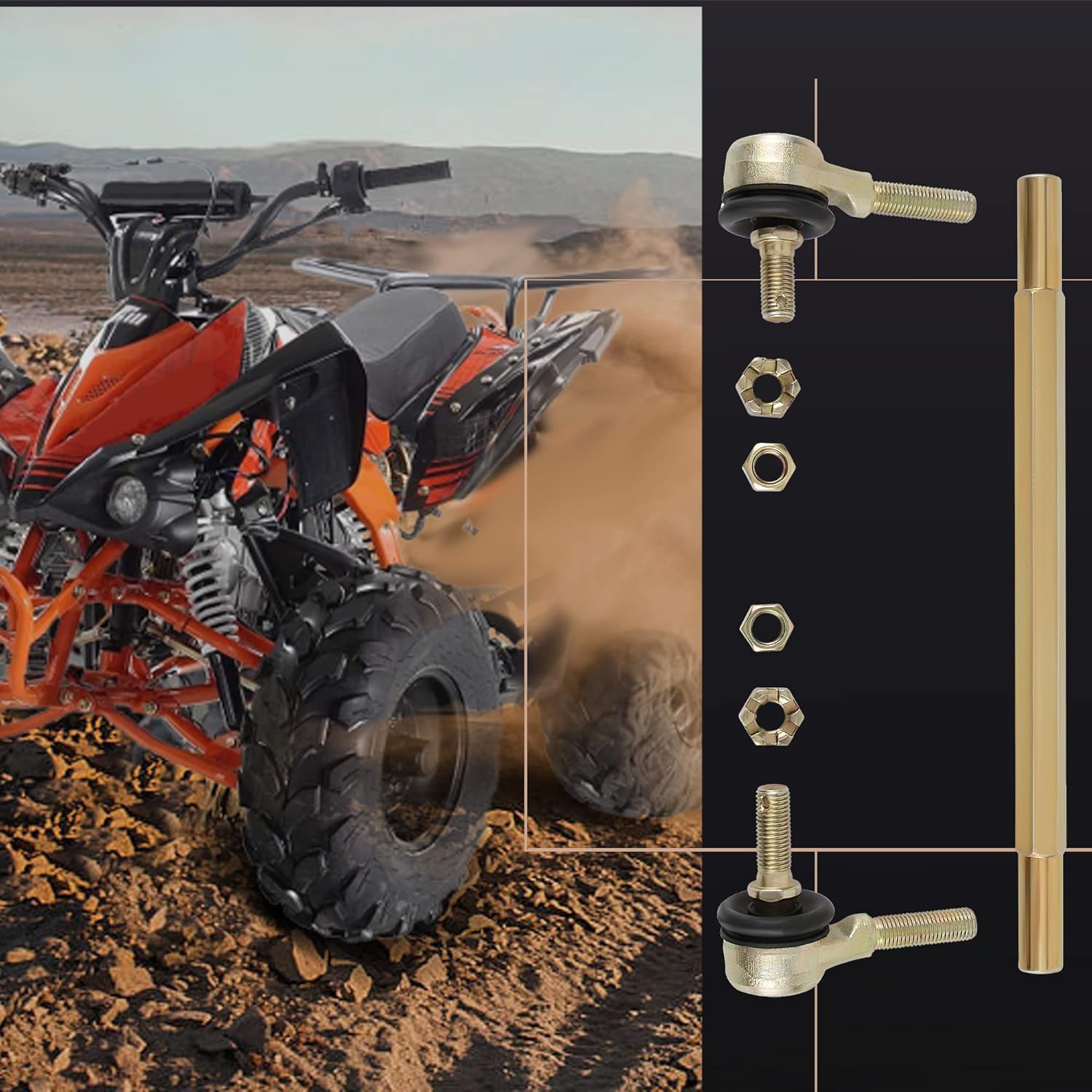 GOOFIT 240mm Tie Rod Assembly for 50cc 70cc 90cc 110cc 125cc 150cc 200cc 250cc ATV Four Wheeler Quad