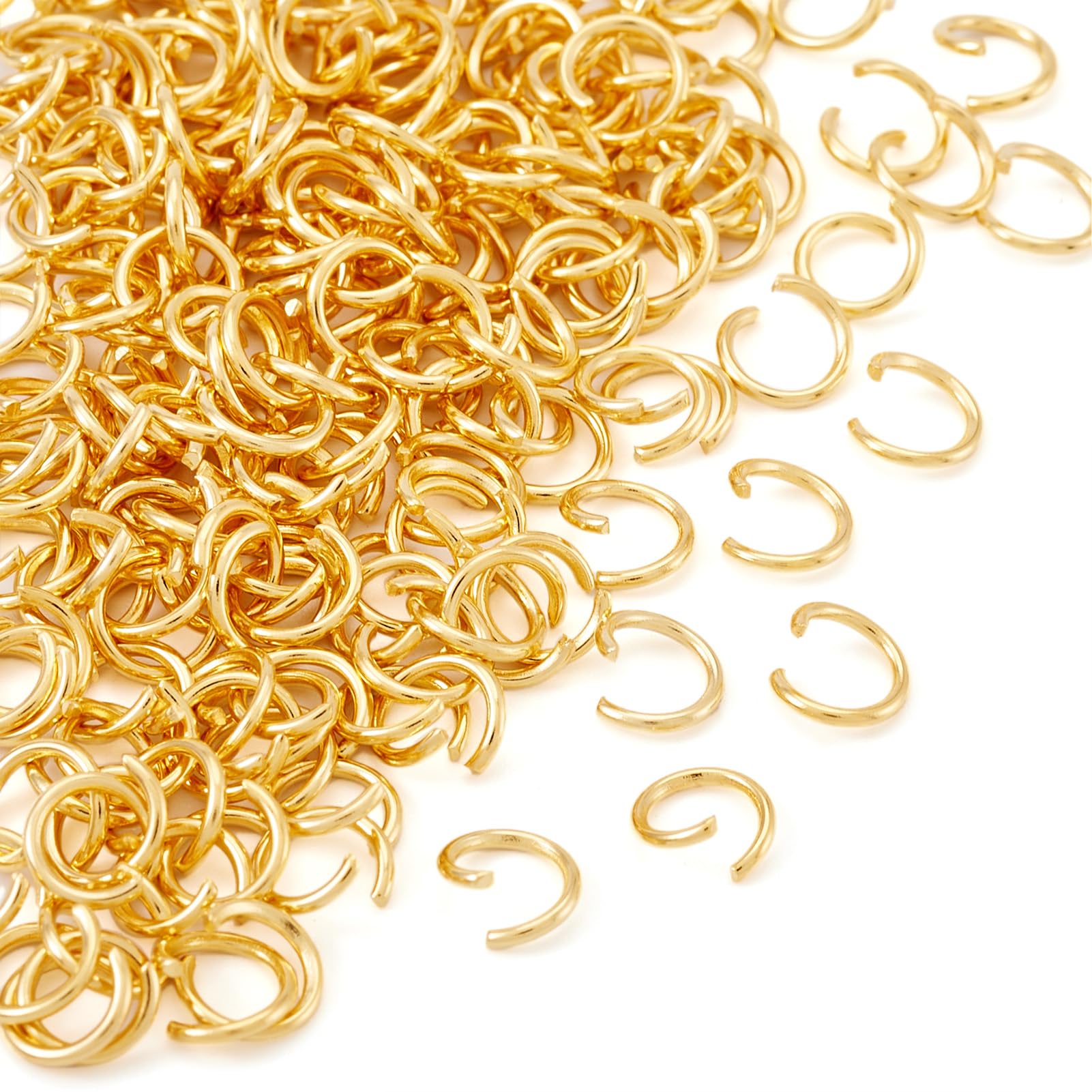 Craftdady 200pcs Stainless Steel Jump Rings 6mm Strong Metal Open Golden Link Ring Connector for Jewellery Necklace Earring Crafts Making