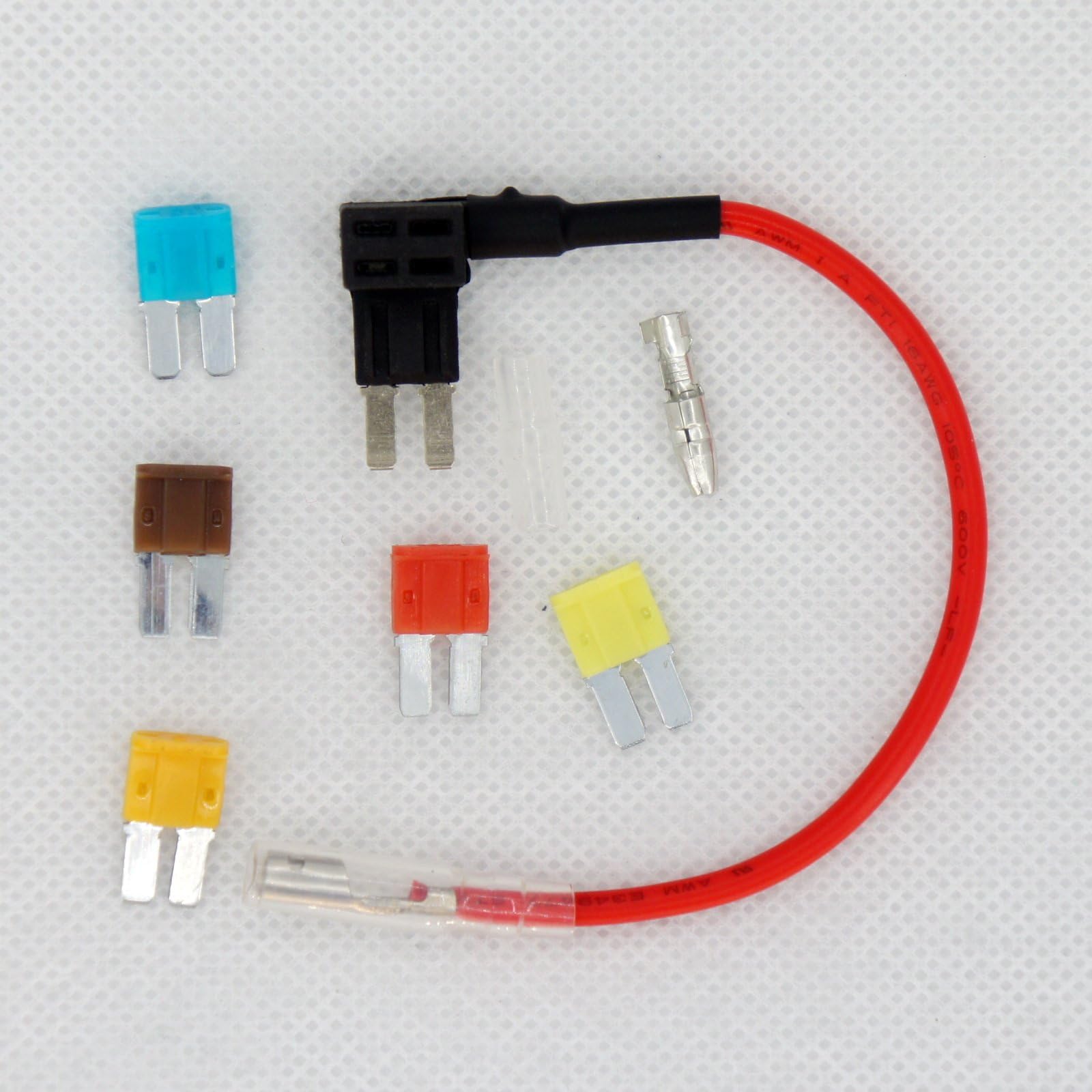 12/24V ATO ATC Micro2 Blade Fuse Holder Tap Dual Add a Circuit Vehicle w/ 5A 7.5A 10A 15A 20A Fuse