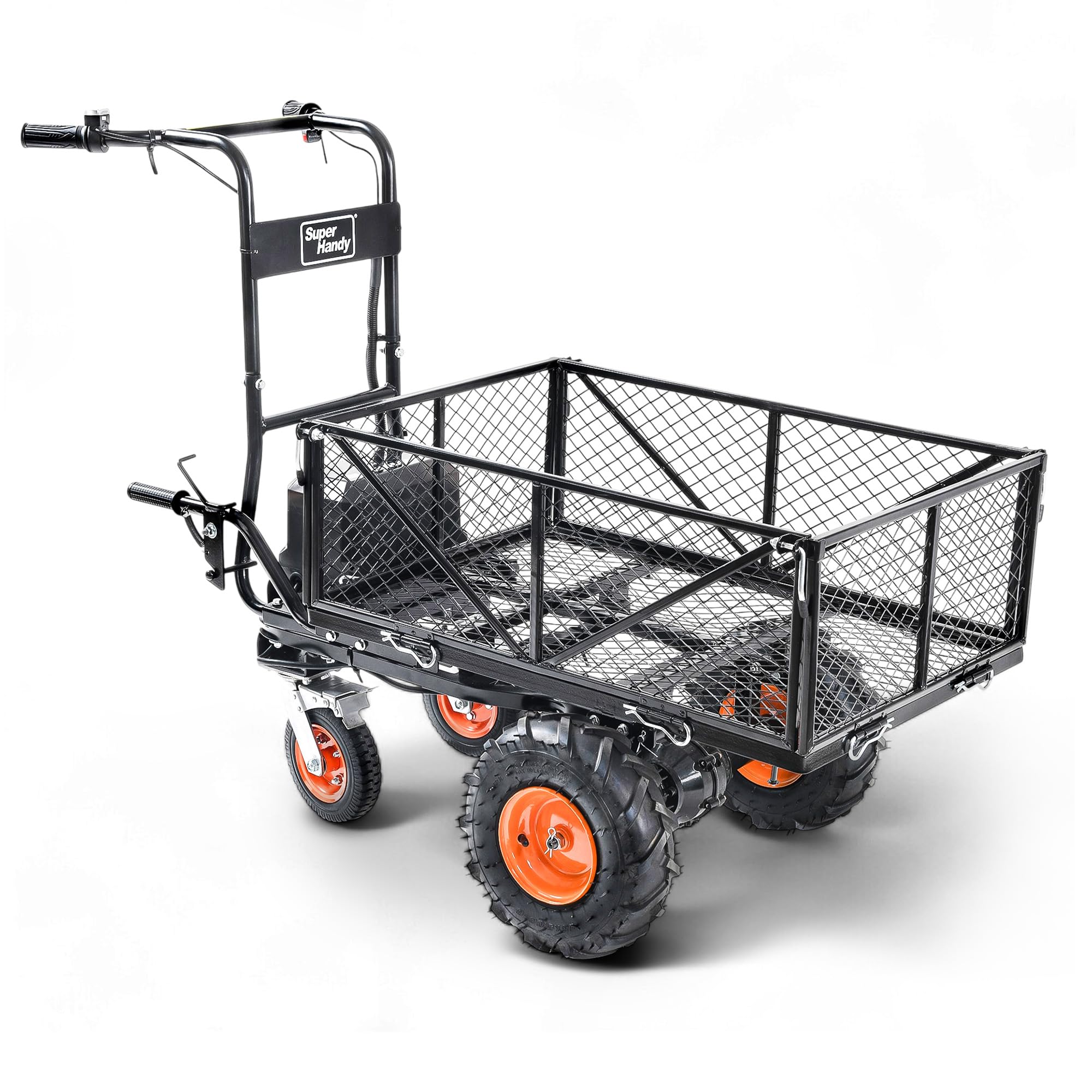 Utility Service Cart Power Wagon Wheelbarrow Electric 48V DC Li-Ion Powered 500Lbs Load and 1000Lbs+ Hauling Capacity Farm and Garden All Purpose Modular Cargo Bed