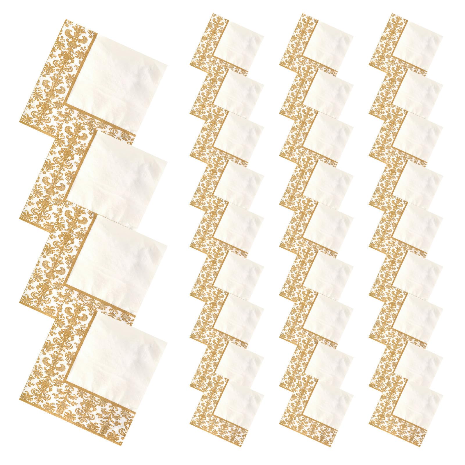 Servilletas de papel doradas desechables para fiestas y cenas elegantes de 100 piezas 8