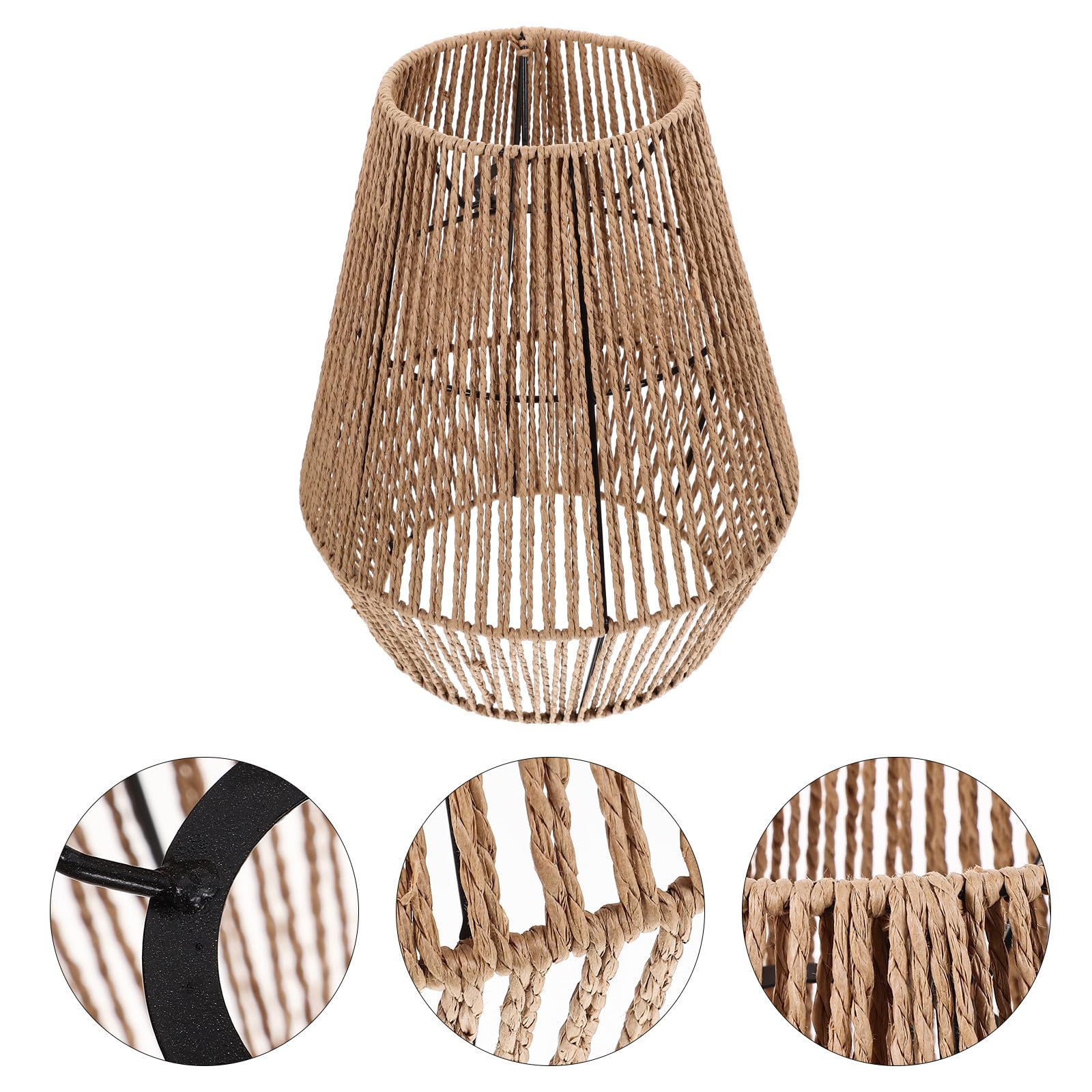 Paralume in Rattan Rustico per Lampada a Sospensione, Copertura Lampada Artigianale, Facile Installazione, Design Creativo per Soggiorno e Ristorante
