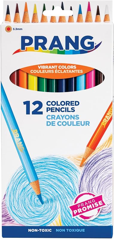 Thick Core Colored Pencils, Assorted Colors, 3.3 mm core, 12 Count