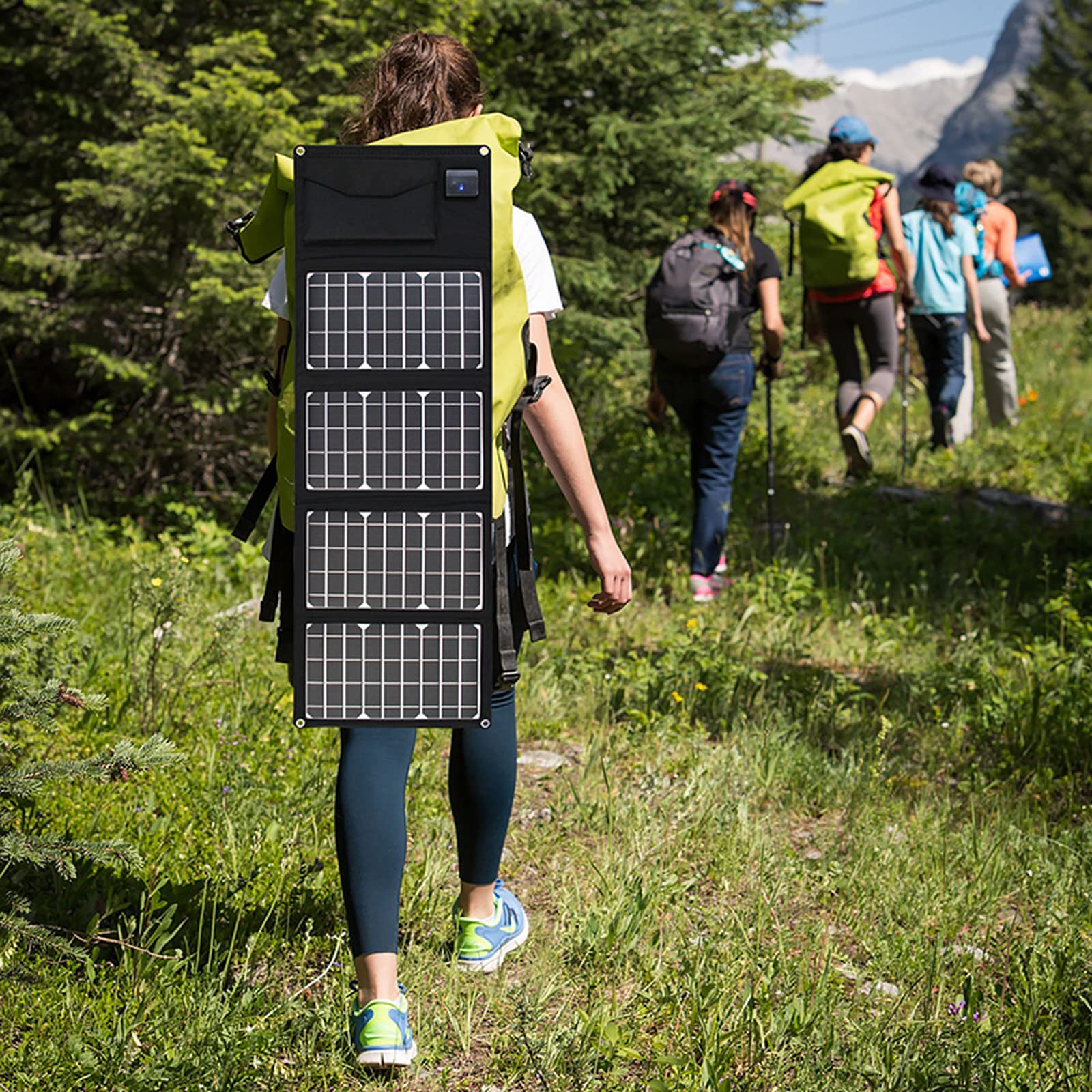 Chargeur Solaire Portable Panneau Solaire Portable 2 Ports USB 1 Port CC Portable étanche QC3.0 Charge Rapide pour Le Camping Les téléphones Portables la Banque d'alimentation(Size:21W)