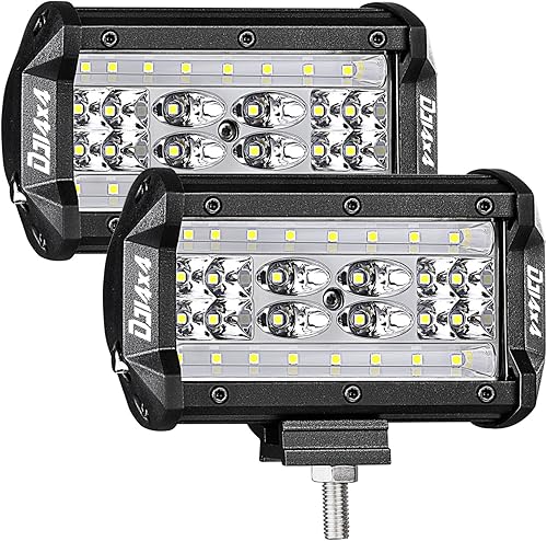 Pack de 2 focos de luz LED CREE, DJI 4X4, haz de proyección, para conducción fuera de carretera, panel negro, para camiones, Jeep, SUV, ATV, UTV,