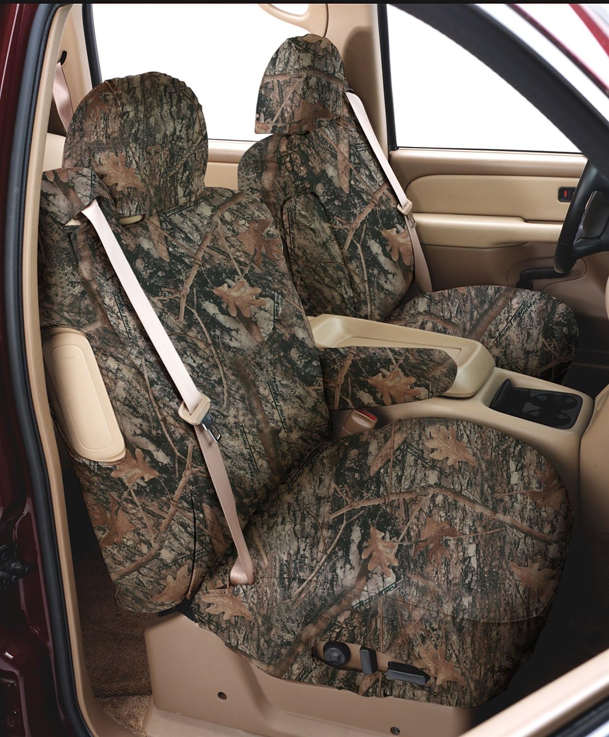 Covercraft Custom-Fit Front Bucket SeatSaver Seat Covers - Polyester Fabric, Conceal Brown