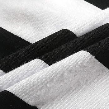 Zbrandy Mens Striped Shirt Wide Stripes Long Sleeve Crew