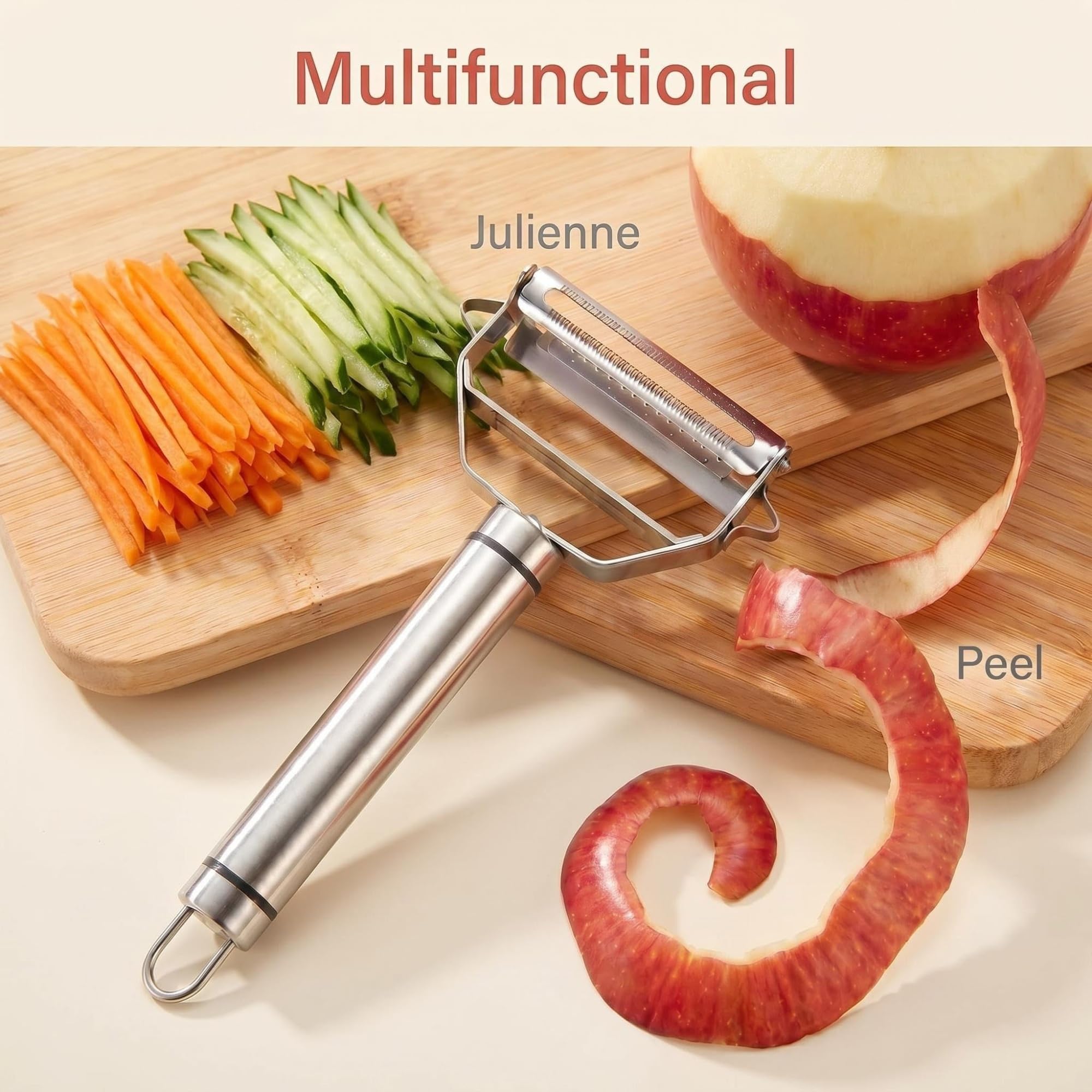Éplucheur de Légumes Et de Pommes de Terre en Acier Inoxydable, Éplucheur À Julienne Multifonctionnel avec Lame Tranchante Et Poignée Ergonomique for Fruits, Légumes - Outil de Cuisine(3 sets)