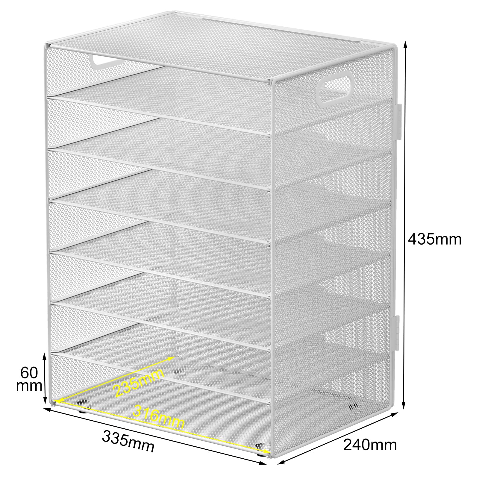 EasyPAG Corbeille à Courrier Métal A4 Banette de Rangement Bureau Porte Revue Organisateur Magazine Blanc