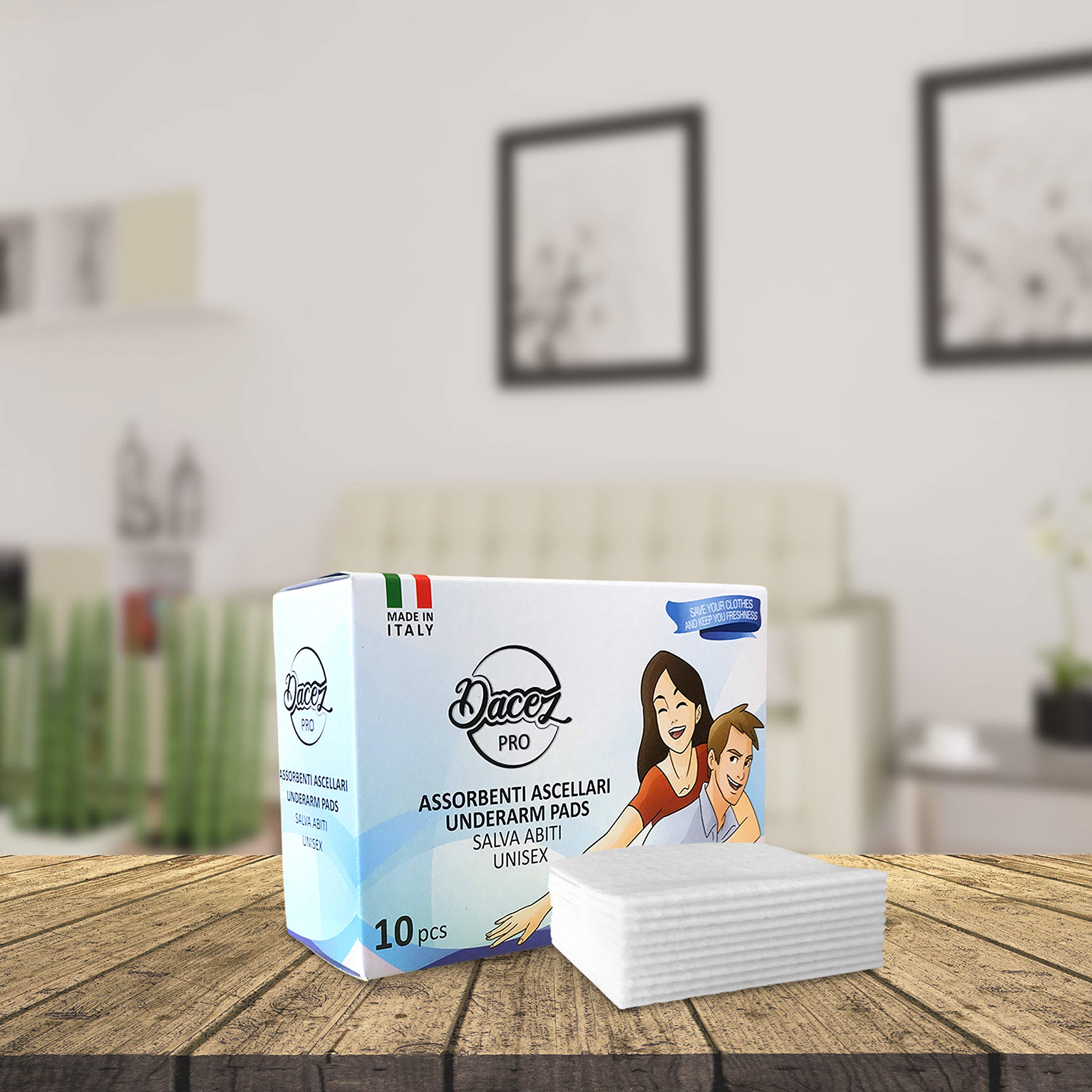 DacezPRO® Sobaqueras Sudor Hombre Mujer 100% Producto Italiano Unisex Antitranspirante Axilas Almohadillas Axilares Desodorante Viaje Anti Sudor Axilas Hiperhidrosis Compresas Sudor (40 unidades)