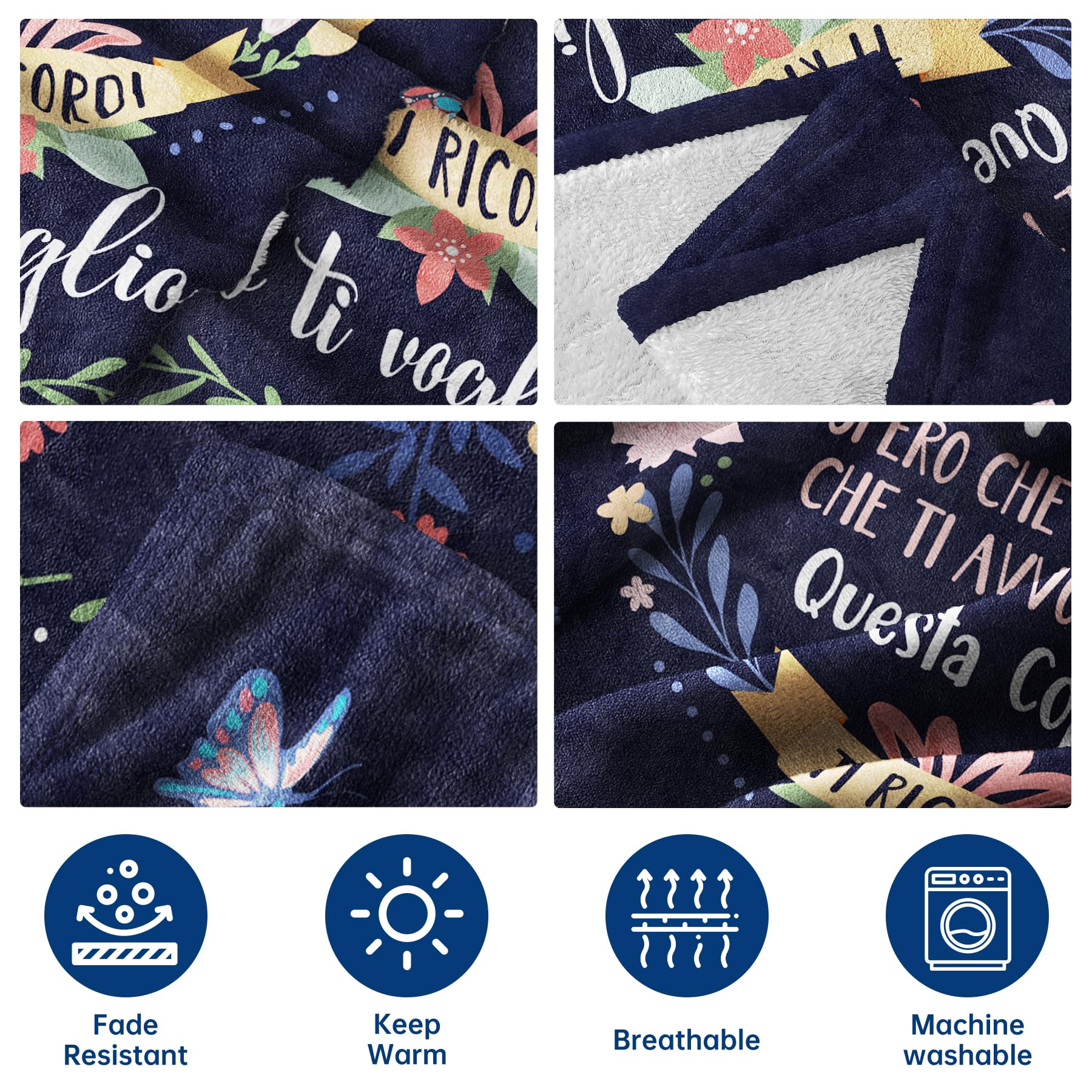 Niyewsor Regalo Sorella, Regali per Sorella Coperta, Regalo Sorella Compleanno, Regalo Migliore Sorella, Festa della Mamma Regalo per Amica Sorella, Coperta per Sorella 130 x 150cm