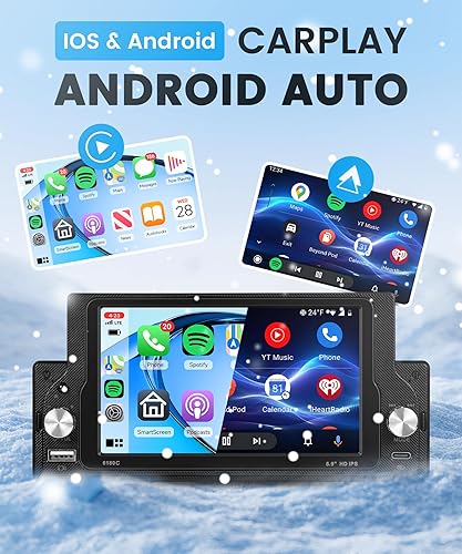 Miniatura 2 de Rimoody - Estéreo inalámbrico para automóvil con Bluetooth, pantalla táctil Rimoody de 5.9 pulgadas, reproductor MP5, compatible con Android Auto,