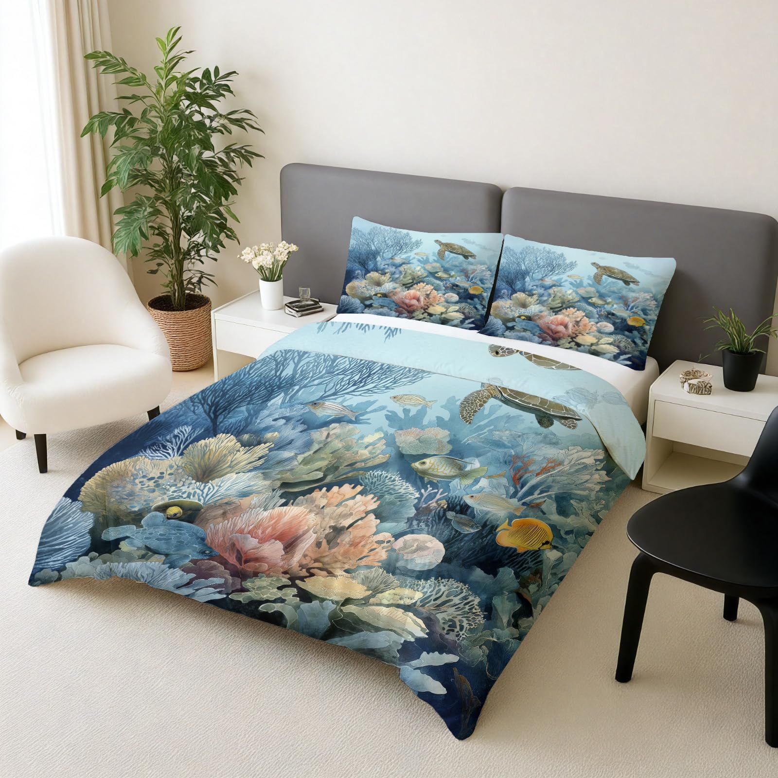Parure de lit océan en microfibre pour transformer votre chambre en lagon