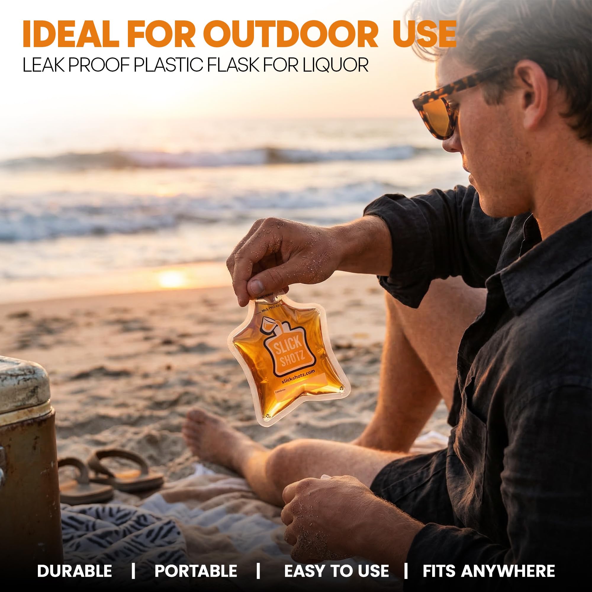 Amazon.com | Slick Shotz 100 Pcs Heat Sealed Plastic Flask Kit for