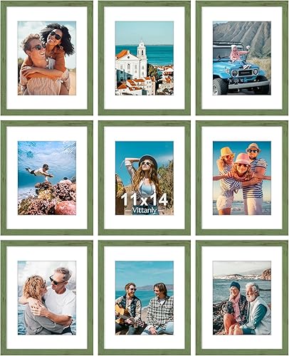 Vista 54 de Vittanly - Juego de 9 portarretratos, plexiglás resistente a rupturas, exhibe fotos de 12 x 12 pulgadas o, con paspartú, de 8 x 8 pulgadas, marcos